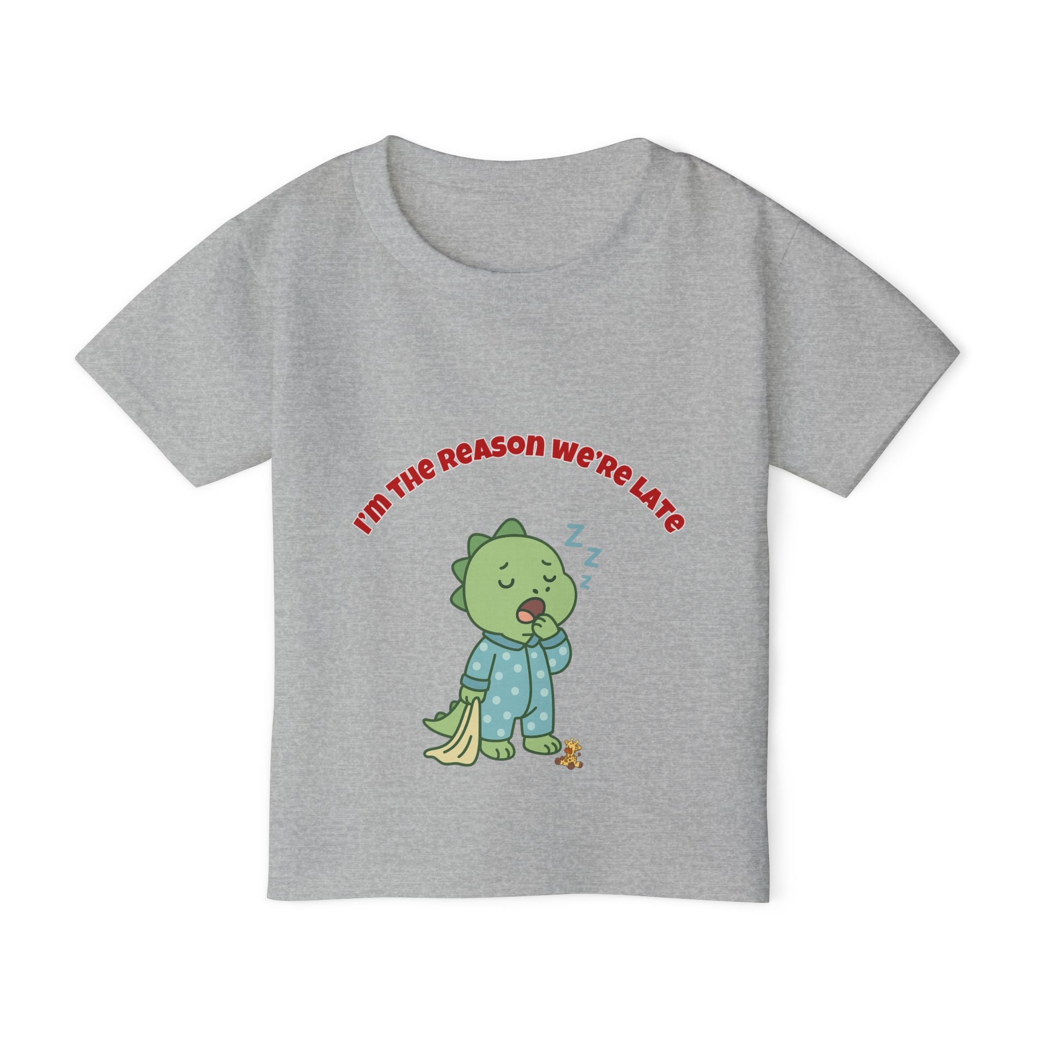 Im the Reason Were Late Cute Baby Dinosaur Toddler T Shirt Funny Sleepy Dino Kids Shirt Pajamas Theme