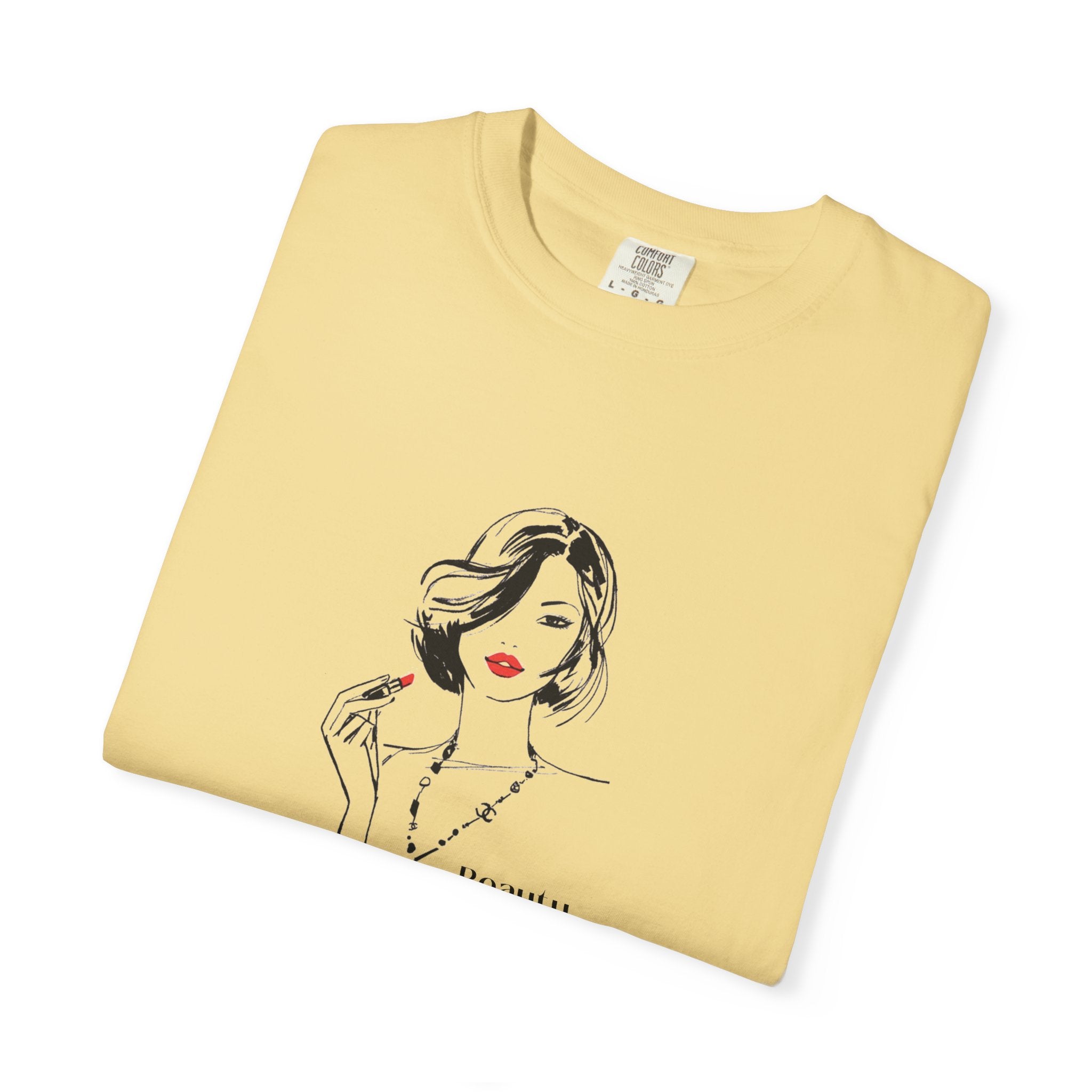 Minimalist Fashion Illustration T-Shirt — 'Beauty Matters' Graphic Tee