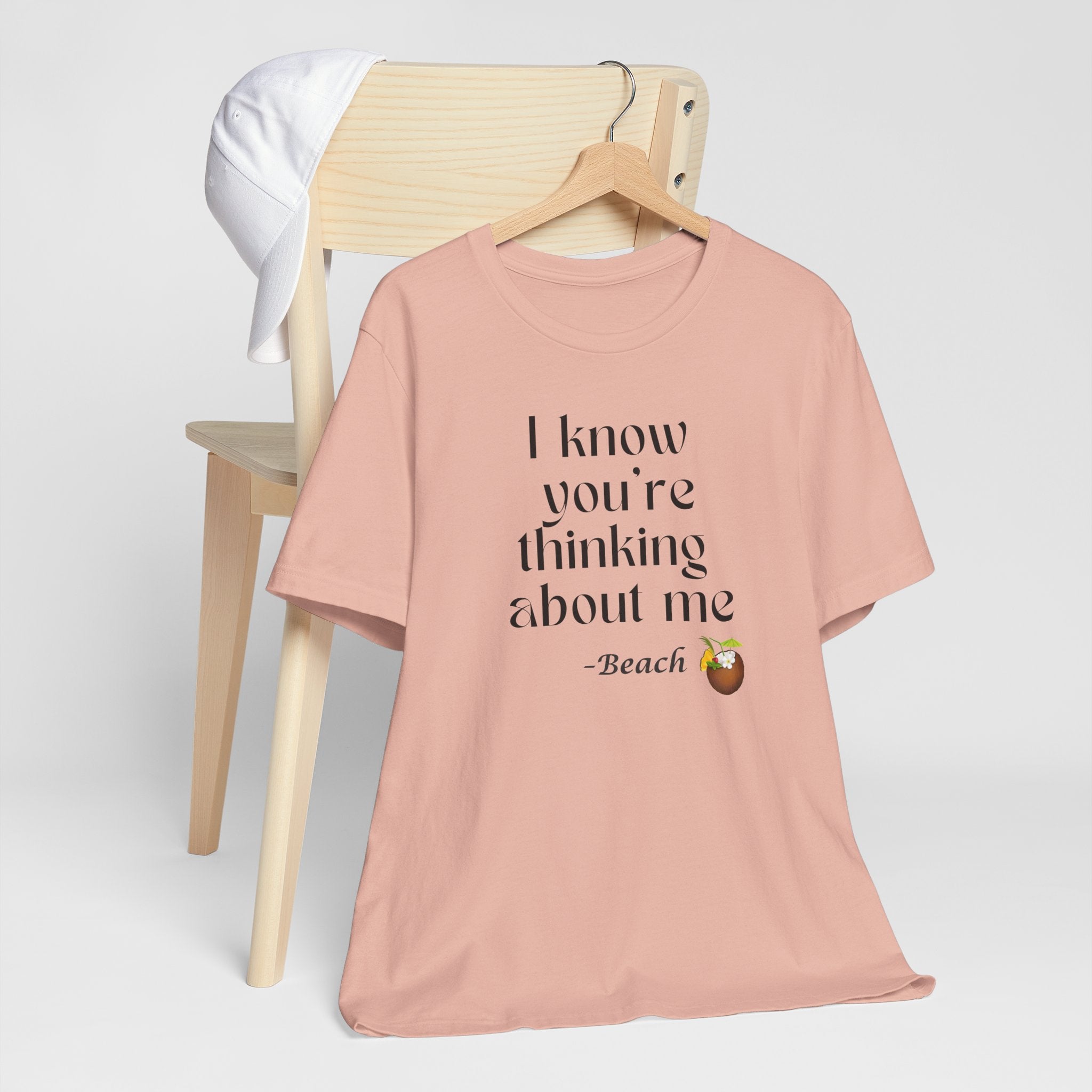 I know you're thinking about me Beach tee | Coconut drink graphic