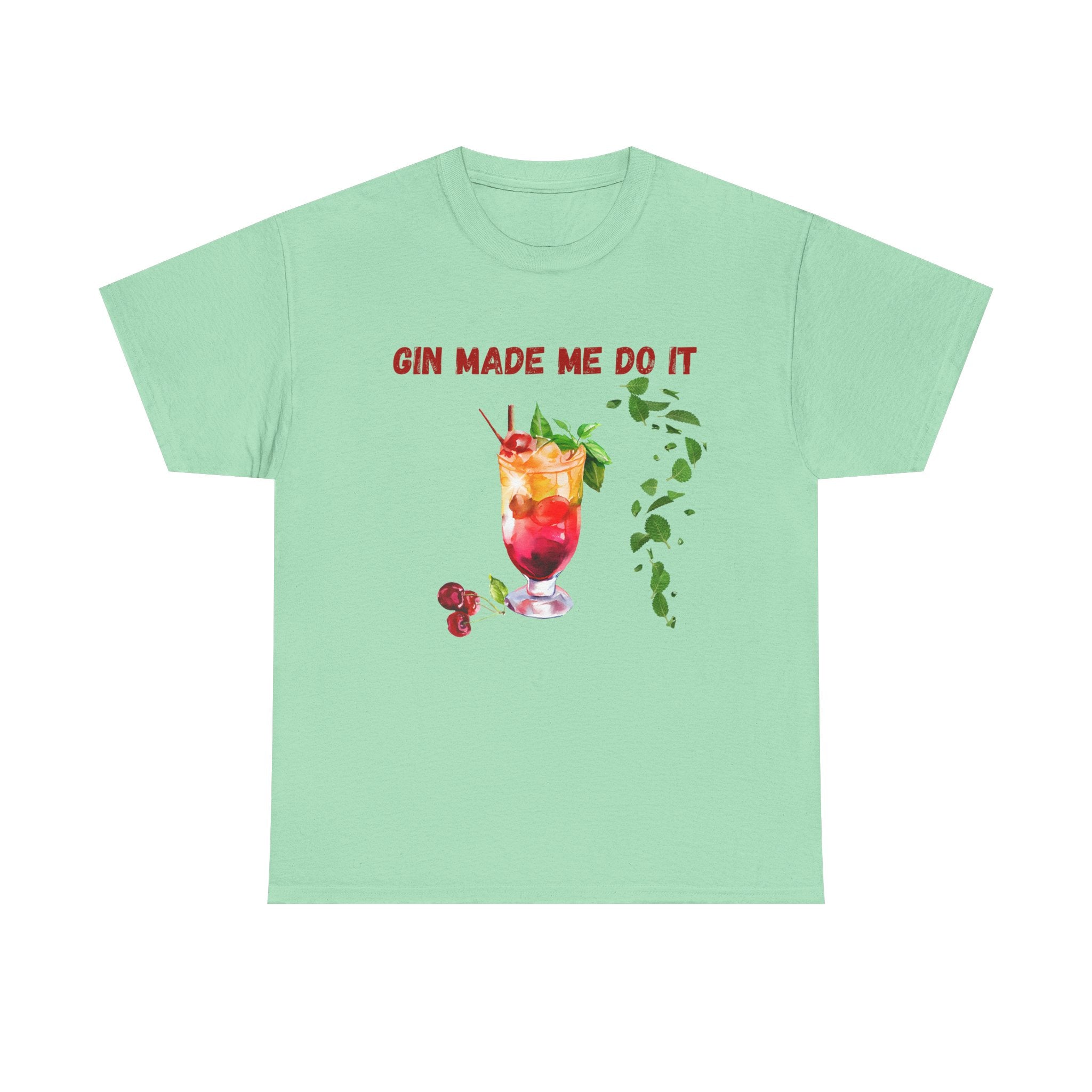 Funny Cocktail Shirt – “Gin Made Me Do It” | Unisex Graphic Tee | Summer Humor Gift