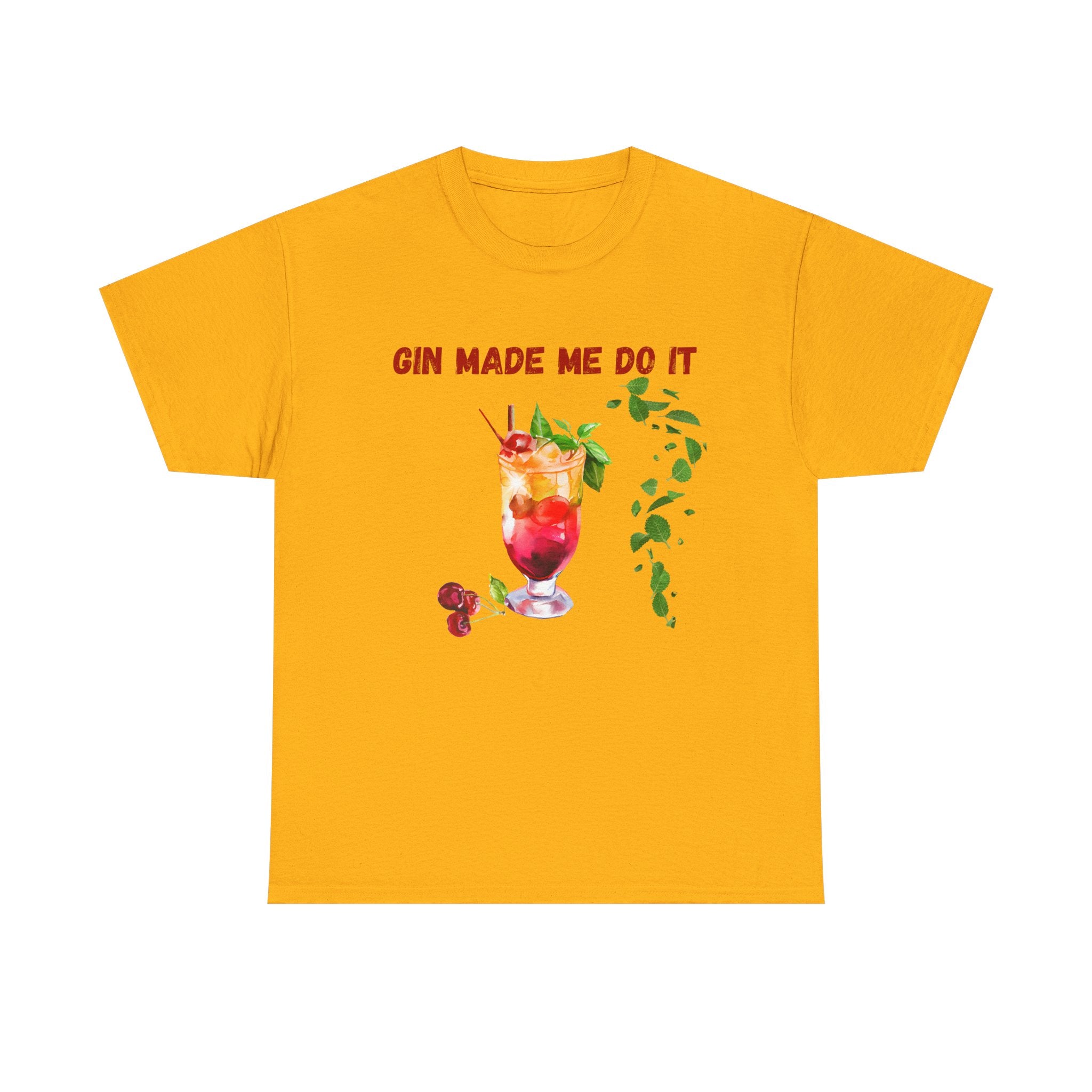 Funny Cocktail Shirt – “Gin Made Me Do It” | Unisex Graphic Tee | Summer Humor Gift
