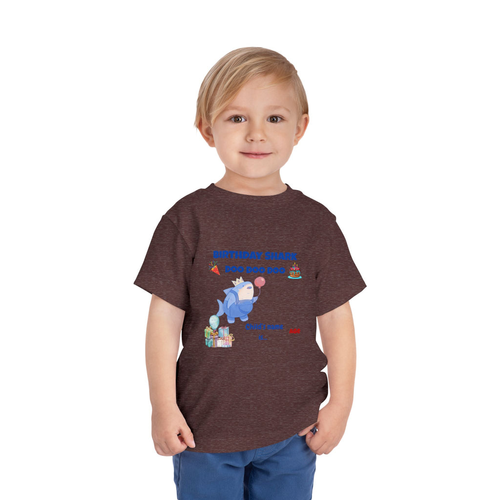 Personalized Birthday Shark TShirt for Kids  Custom Name and Age  Cute Ocean Theme Toddler Tee