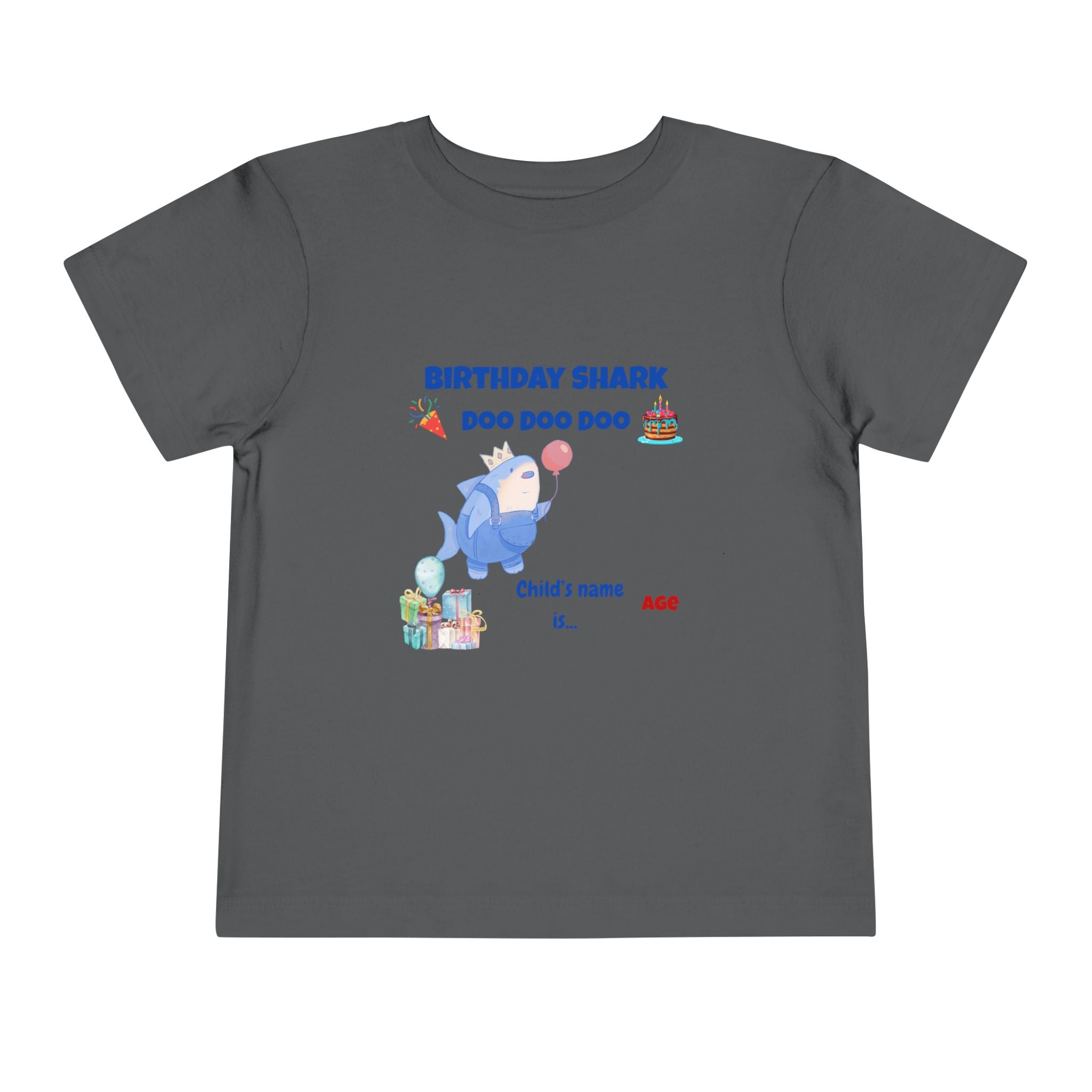 Personalized Birthday Shark TShirt for Kids  Custom Name and Age  Cute Ocean Theme Toddler Tee