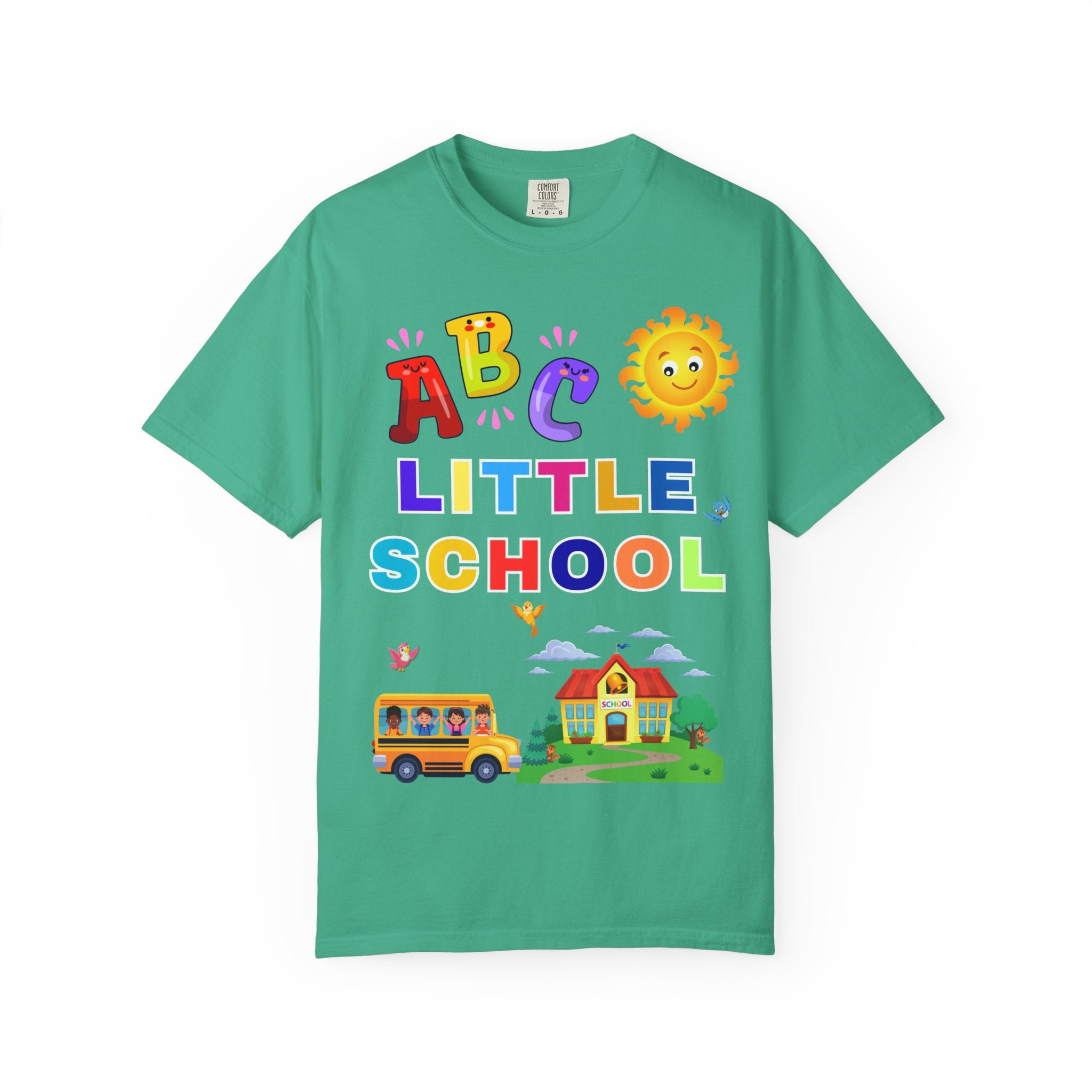 ABC Little School Unisex Garment-Dyed T-Shirt, Kids Learning Apparel, Back to School Shirt, Educational Gift, Fun Classroom Wear