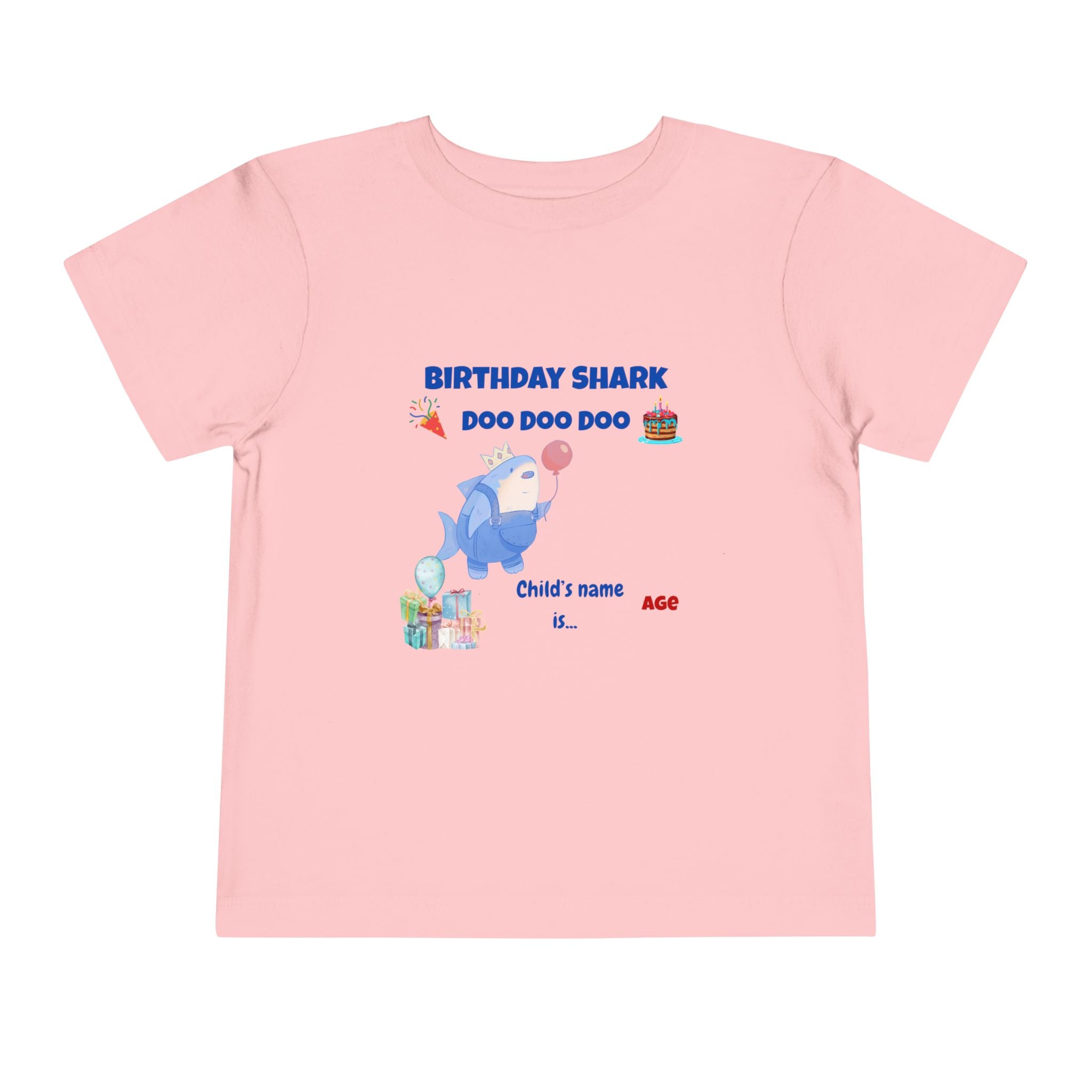 Personalized Birthday Shark TShirt for Kids  Custom Name and Age  Cute Ocean Theme Toddler Tee