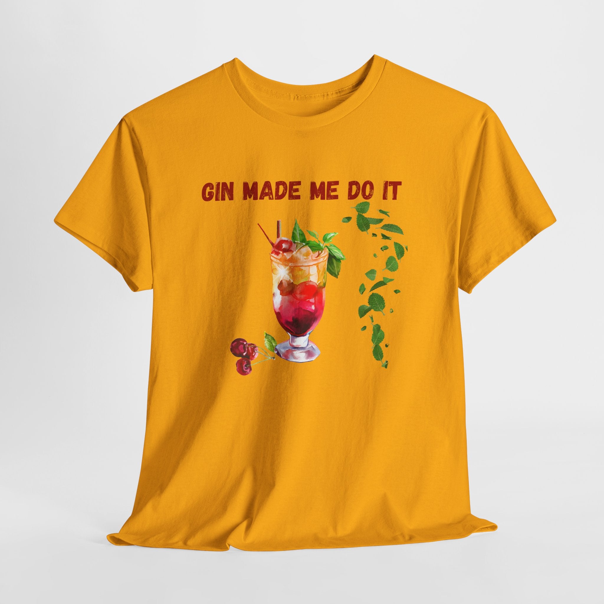 Funny Cocktail Shirt – “Gin Made Me Do It” | Unisex Graphic Tee | Summer Humor Gift