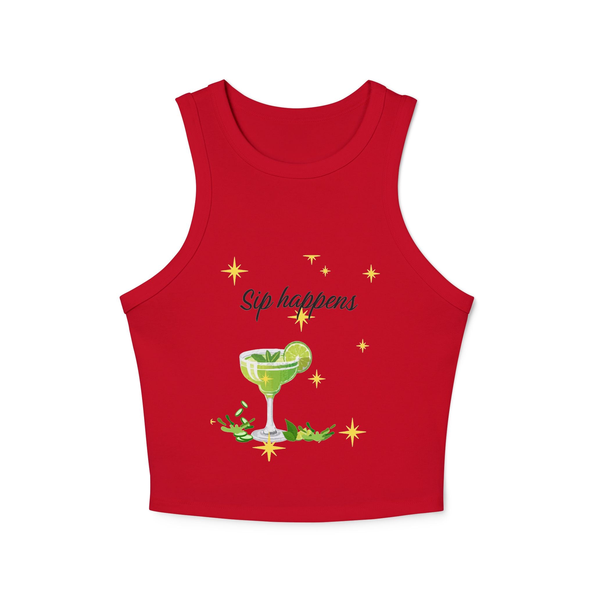 Sip Happens – Funny Margarita Tank Top, Summer Girls Trip Shirt, Vacation Cocktail Graphic Tee