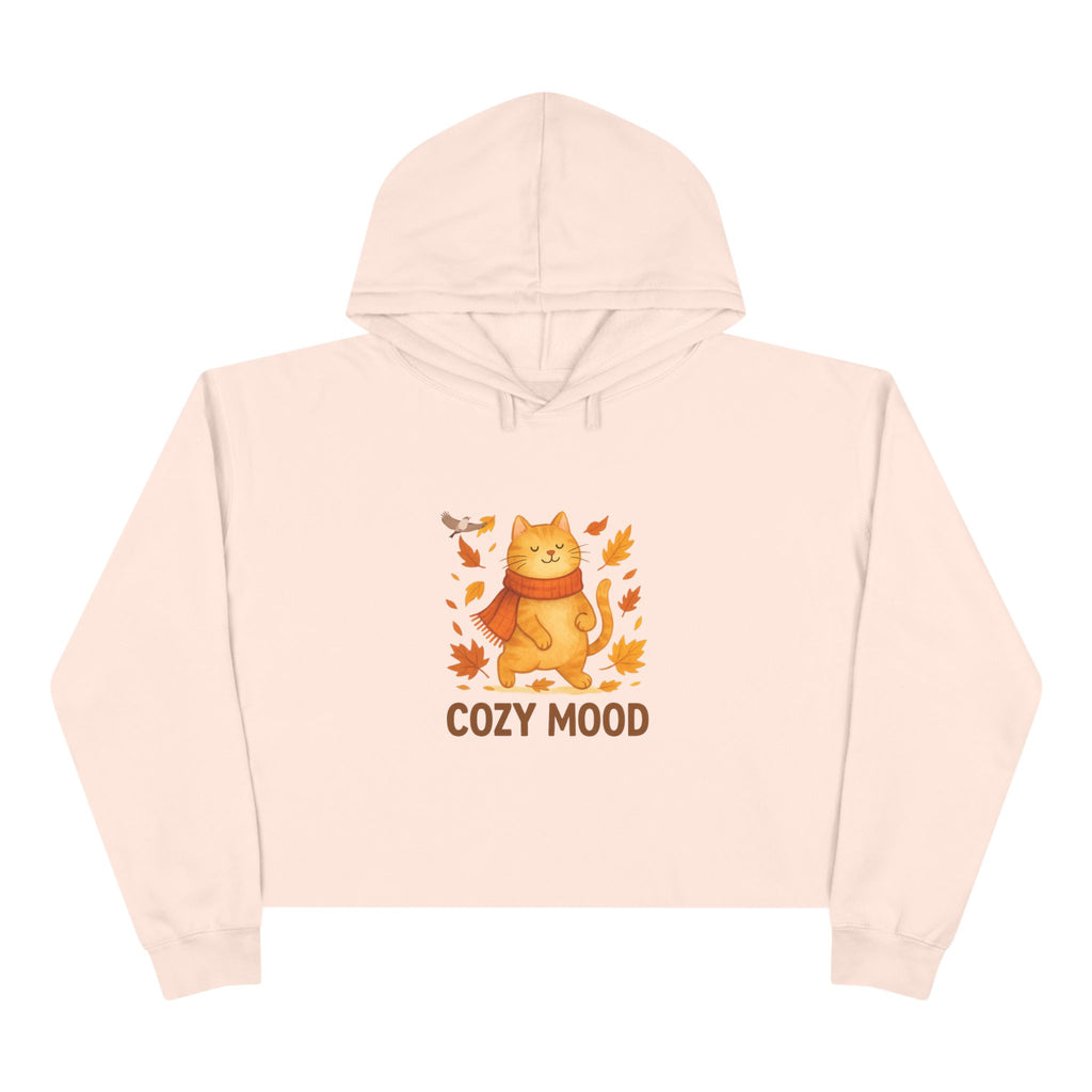 Cozy Cat Lover Crop Hoodie | Cute Fall Sweatshirt for Women | Gift for Cat Moms & Animal Lovers