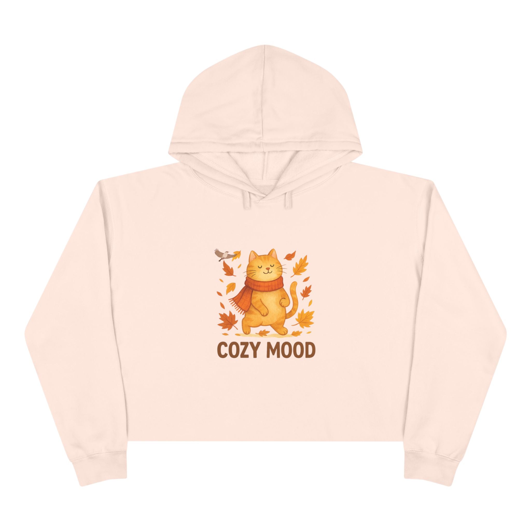 Cozy Cat Lover Crop Hoodie | Cute Fall Sweatshirt for Women | Gift for Cat Moms & Animal Lovers