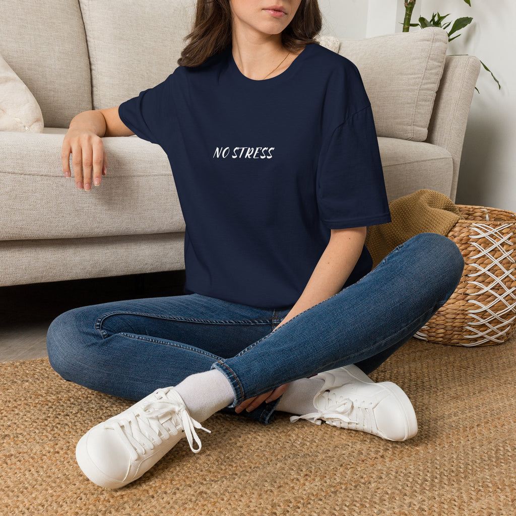 No Stress Tee | Minimalist Quote Shirt | Casual Everyday Graphic T-Shirt