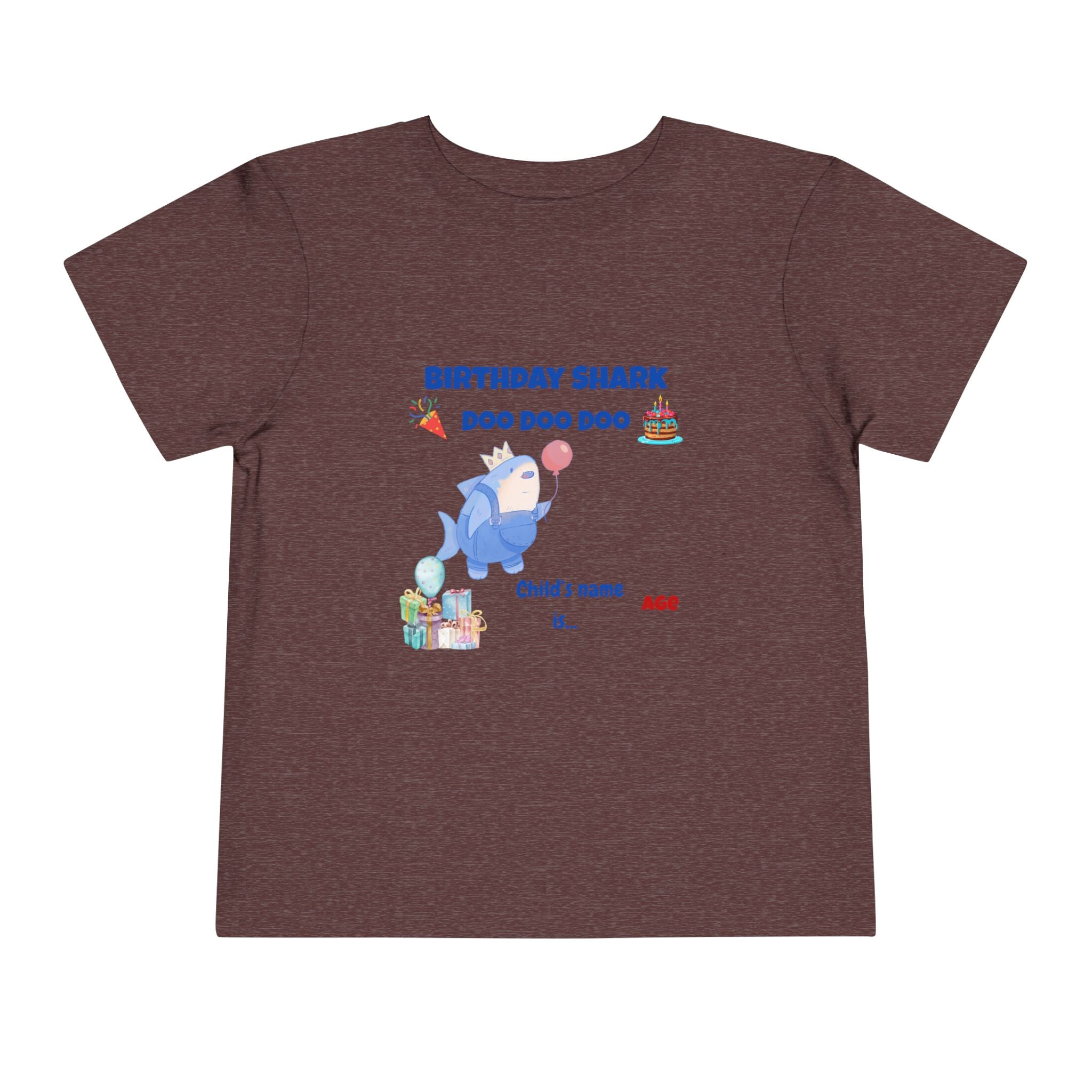 Personalized Birthday Shark TShirt for Kids  Custom Name and Age  Cute Ocean Theme Toddler Tee