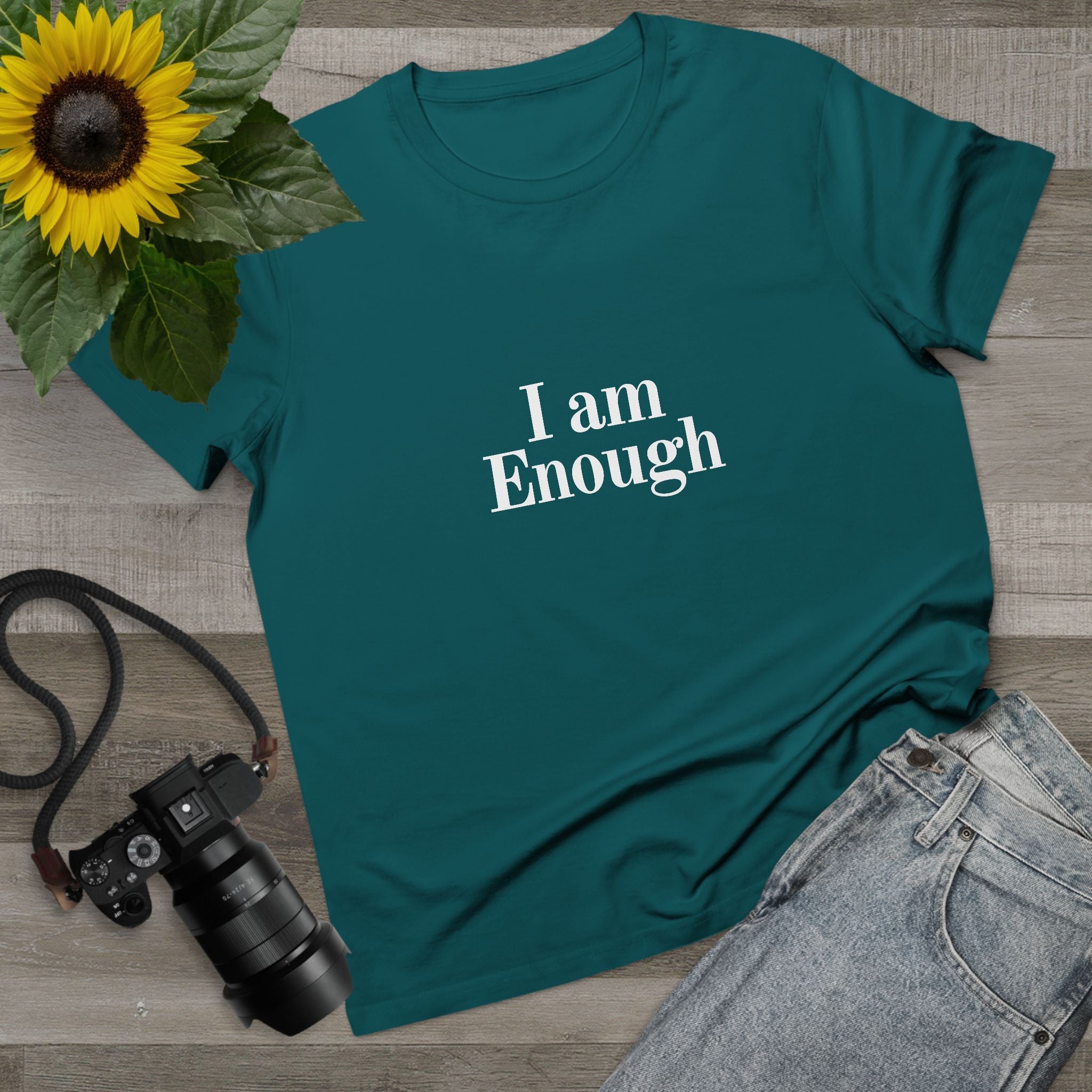 Women’s Tee — “I Am Enough” Minimalist Affirmation Shirt