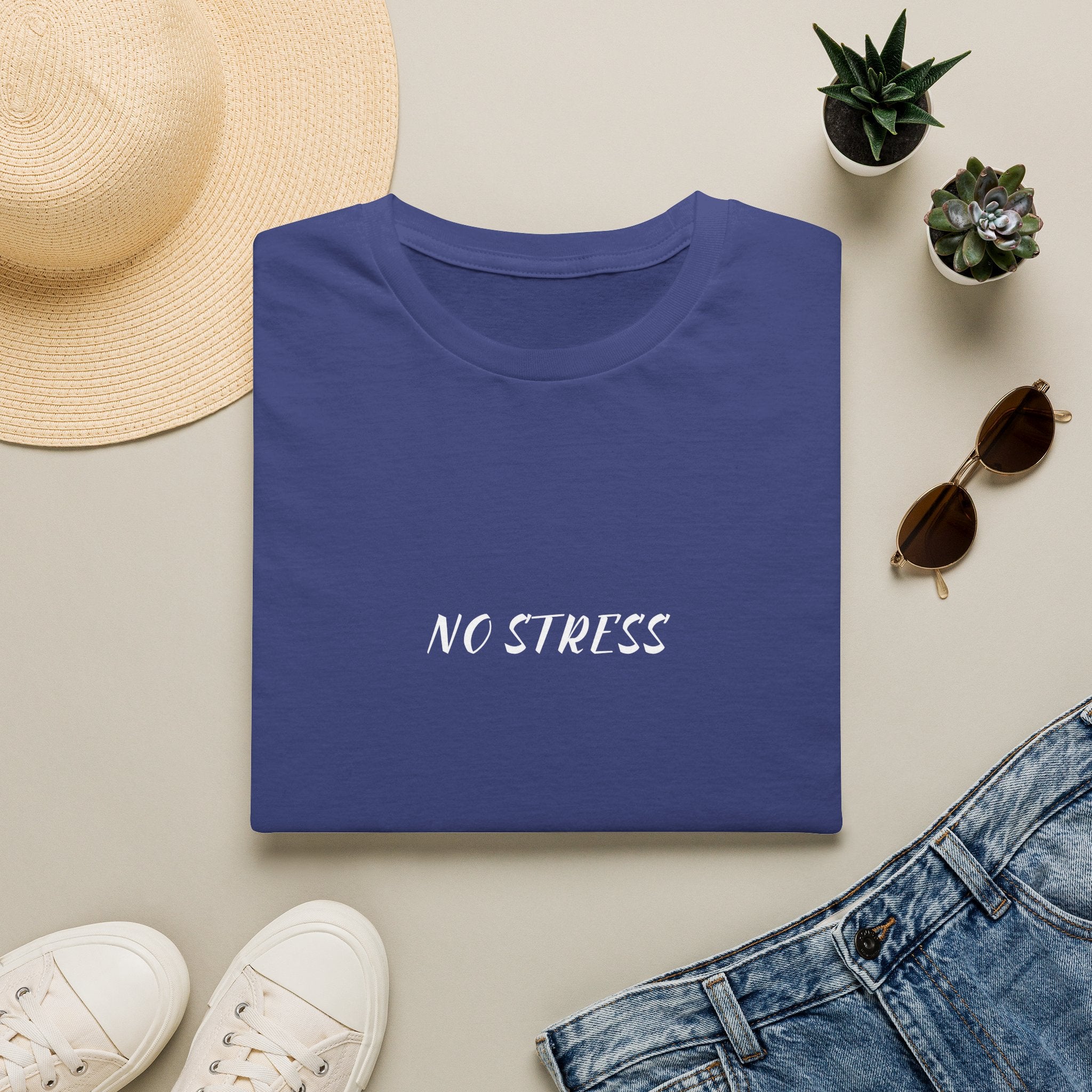 No Stress Tee | Minimalist Quote Shirt | Casual Everyday Graphic T-Shirt