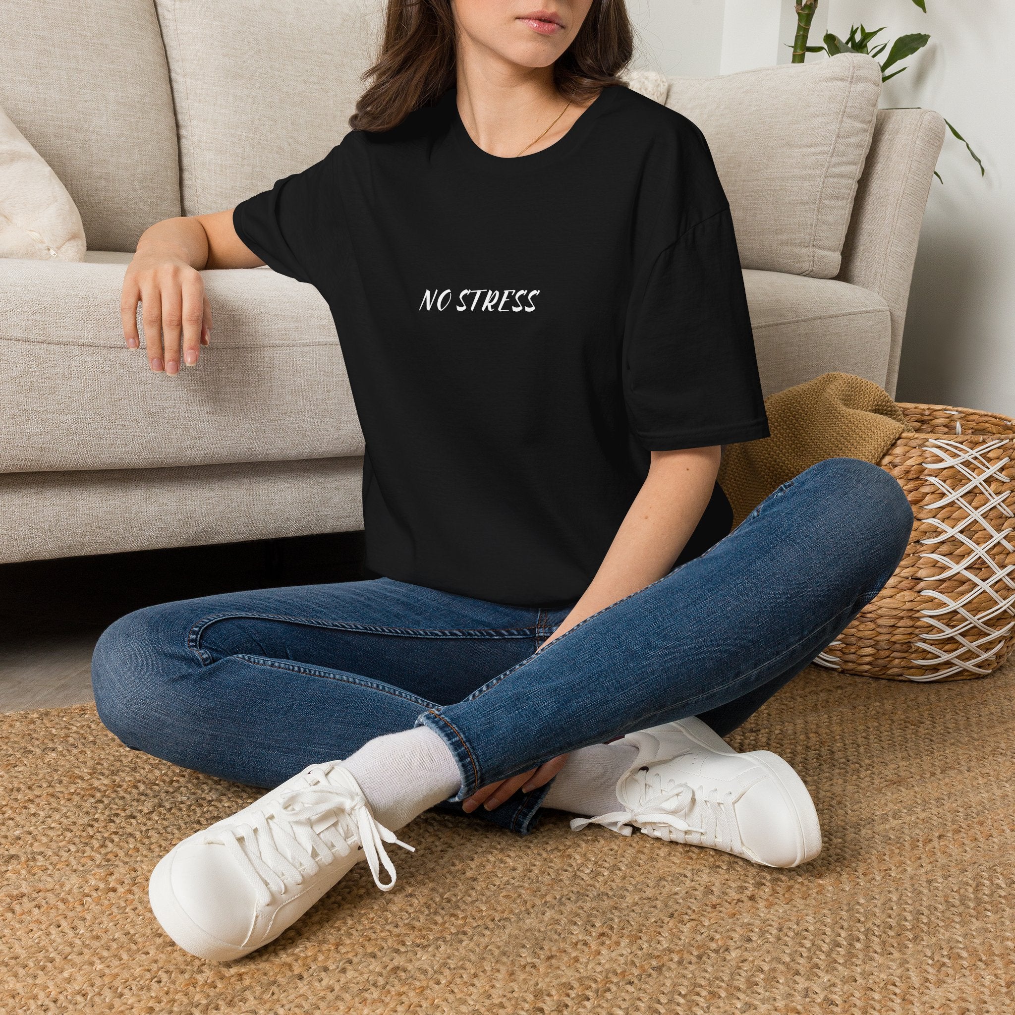 No Stress Tee | Minimalist Quote Shirt | Casual Everyday Graphic T-Shirt