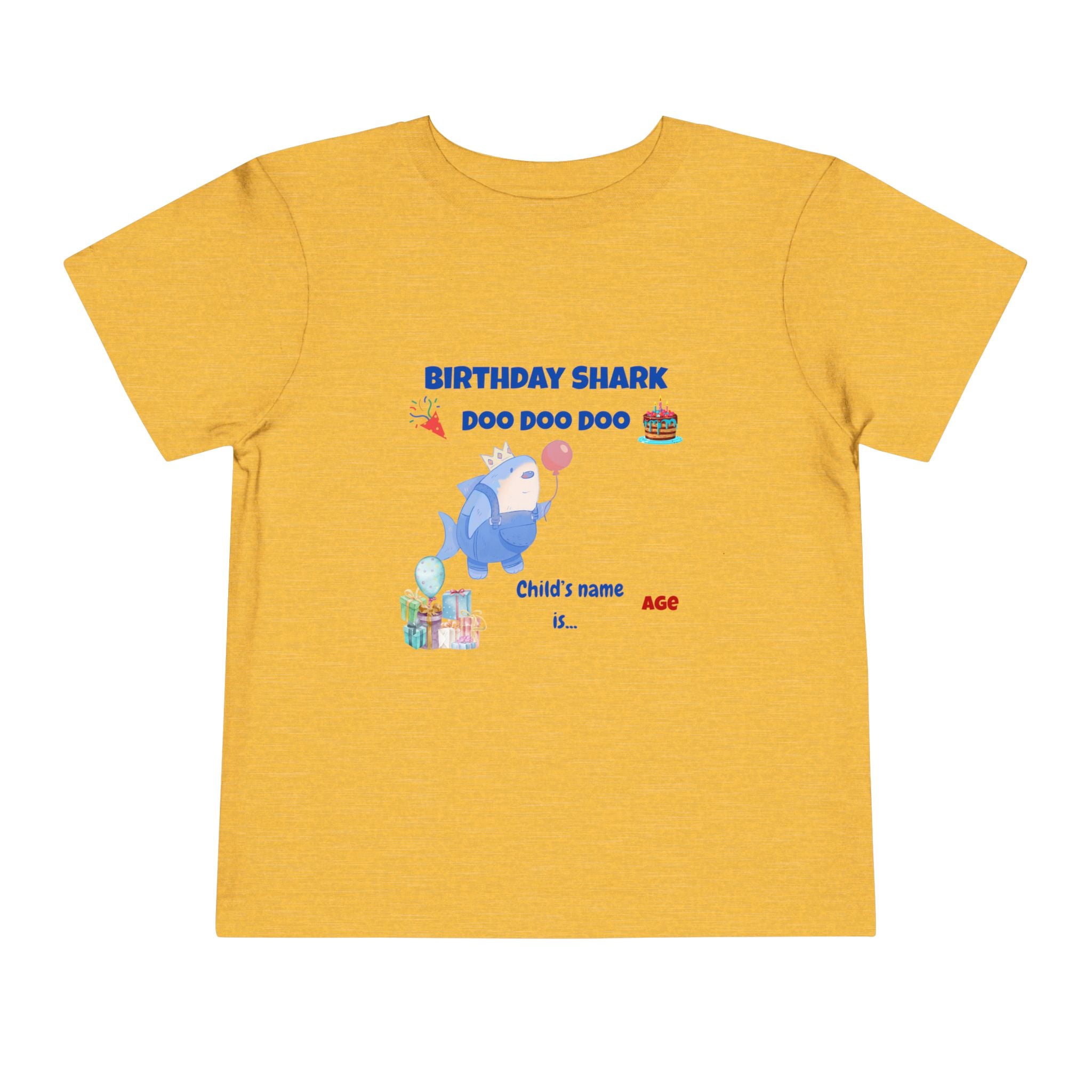 Personalized Birthday Shark TShirt for Kids  Custom Name and Age  Cute Ocean Theme Toddler Tee