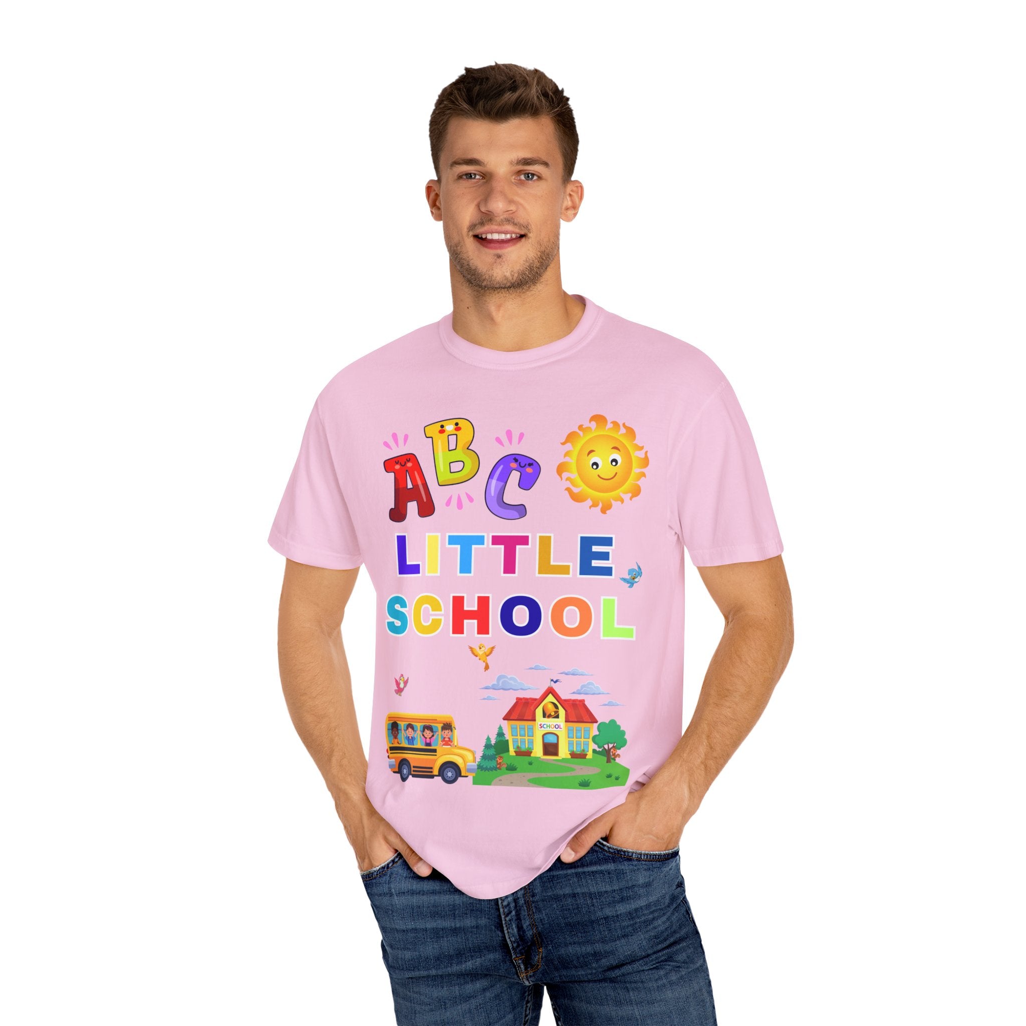 ABC Little School Unisex Garment-Dyed T-Shirt, Kids Learning Apparel, Back to School Shirt, Educational Gift, Fun Classroom Wear