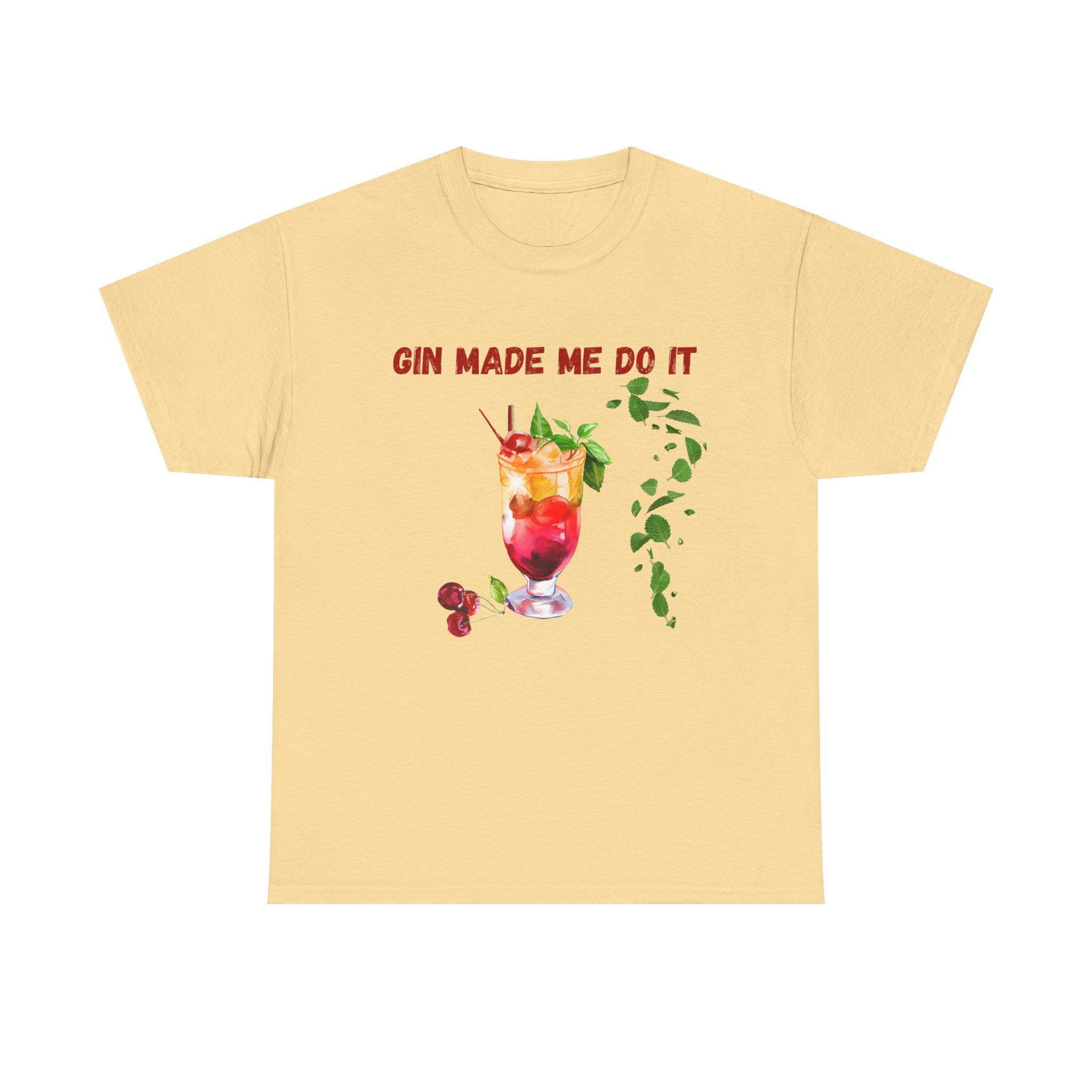 Funny Cocktail Shirt – “Gin Made Me Do It” | Unisex Graphic Tee | Summer Humor Gift