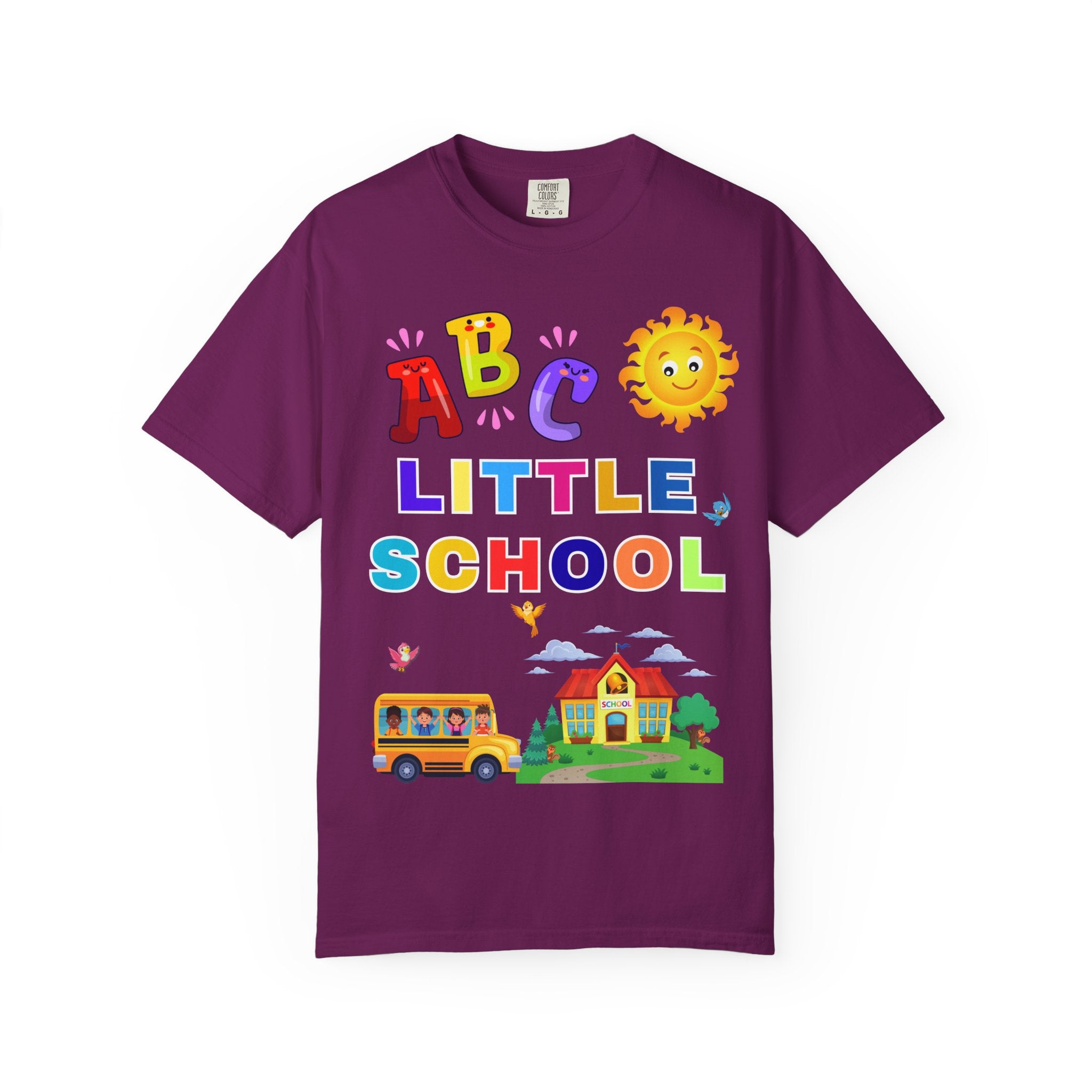 ABC Little School Unisex Garment-Dyed T-Shirt, Kids Learning Apparel, Back to School Shirt, Educational Gift, Fun Classroom Wear