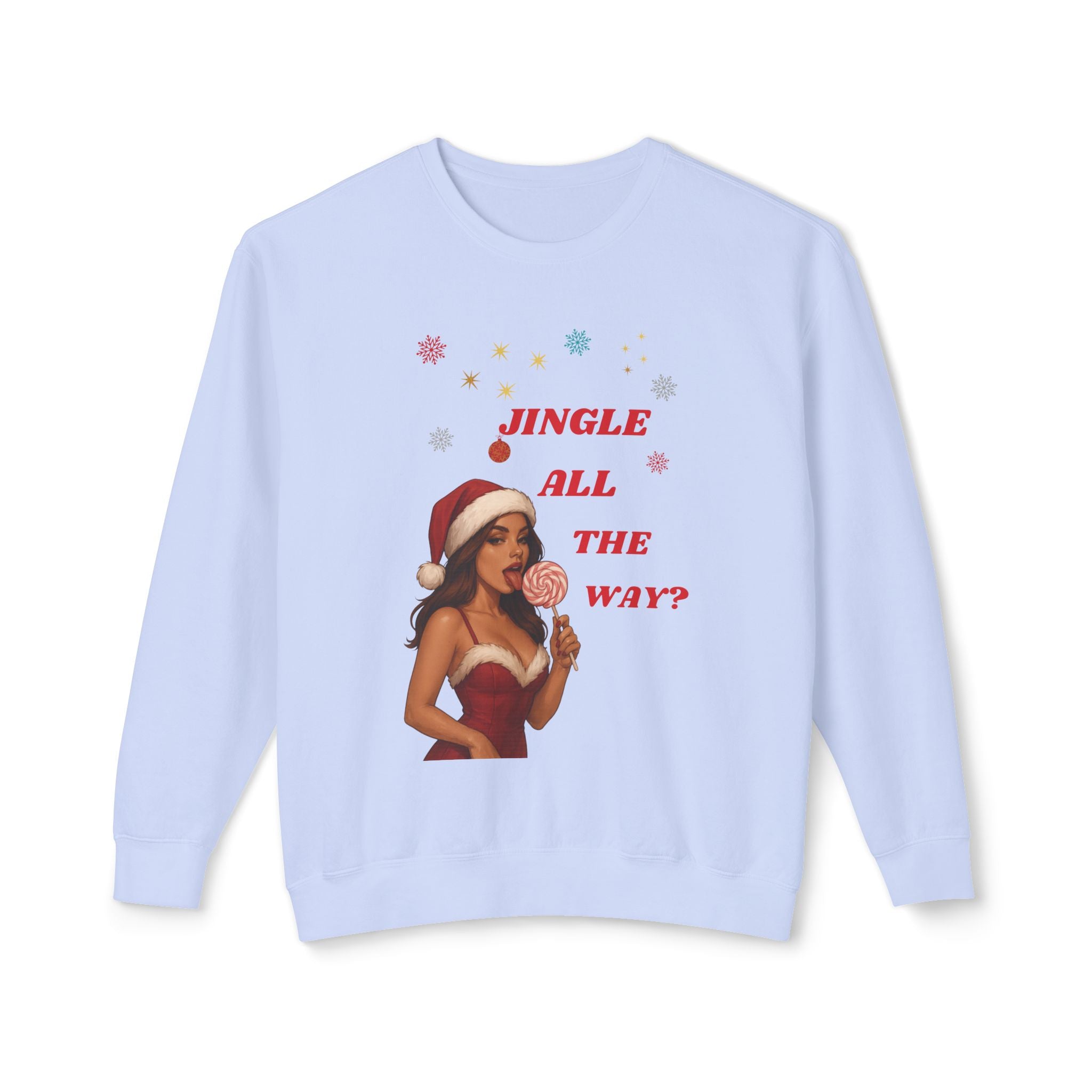Pinup Santa Girl Jingle All The Way Sweatshirt | Christmas Crewneck