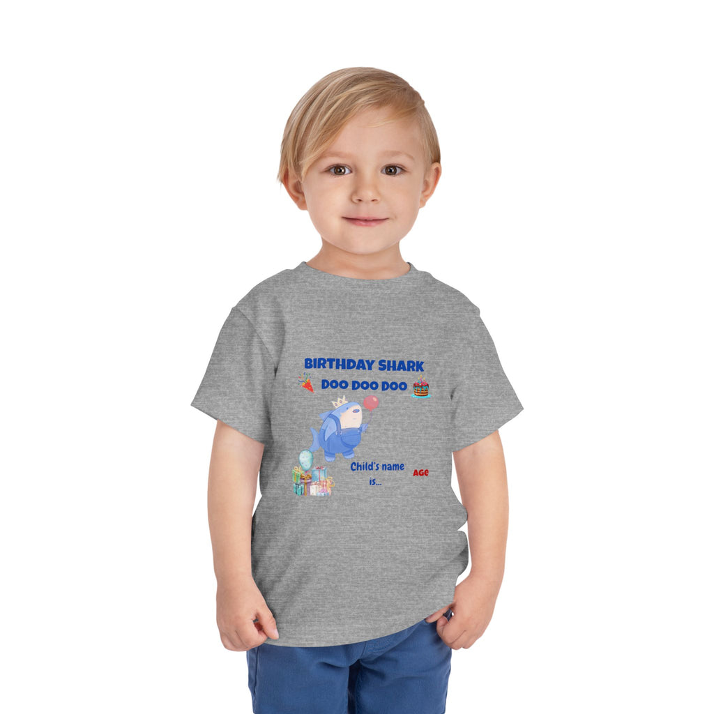 Personalized Birthday Shark TShirt for Kids  Custom Name and Age  Cute Ocean Theme Toddler Tee