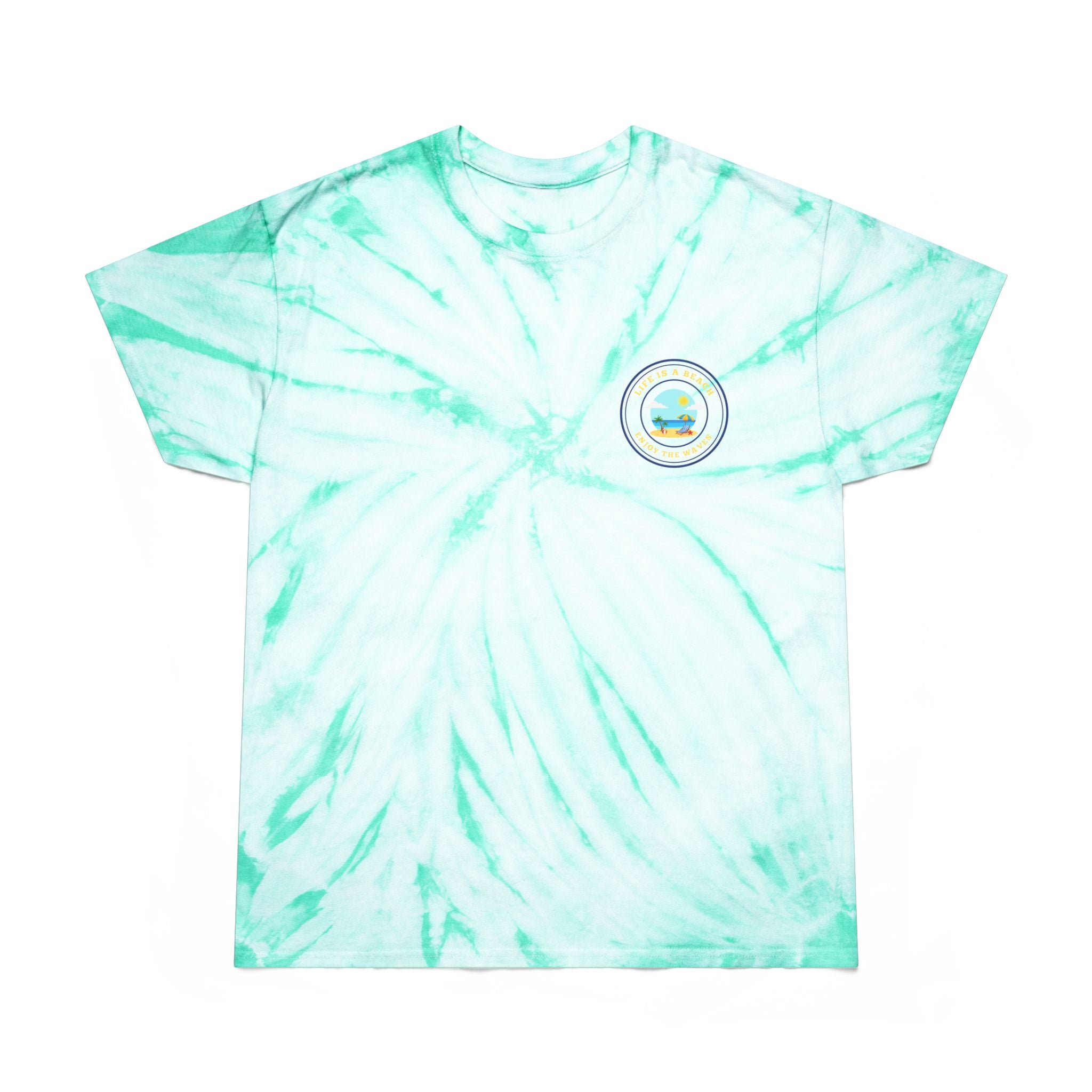Hello Summer Tie-Dye Tee — Yellow Cyclone Graphic T-Shirt