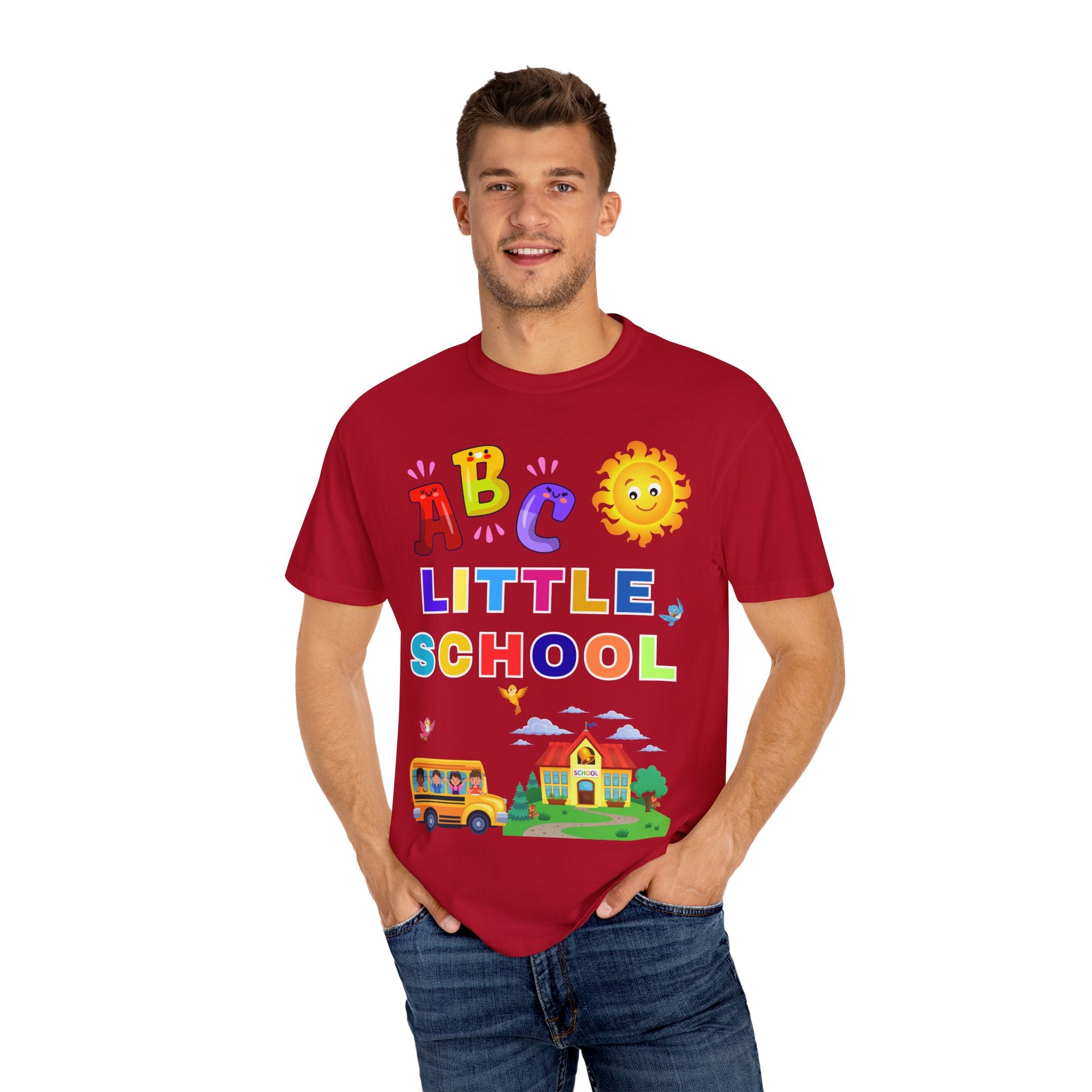ABC Little School Unisex Garment-Dyed T-Shirt, Kids Learning Apparel, Back to School Shirt, Educational Gift, Fun Classroom Wear