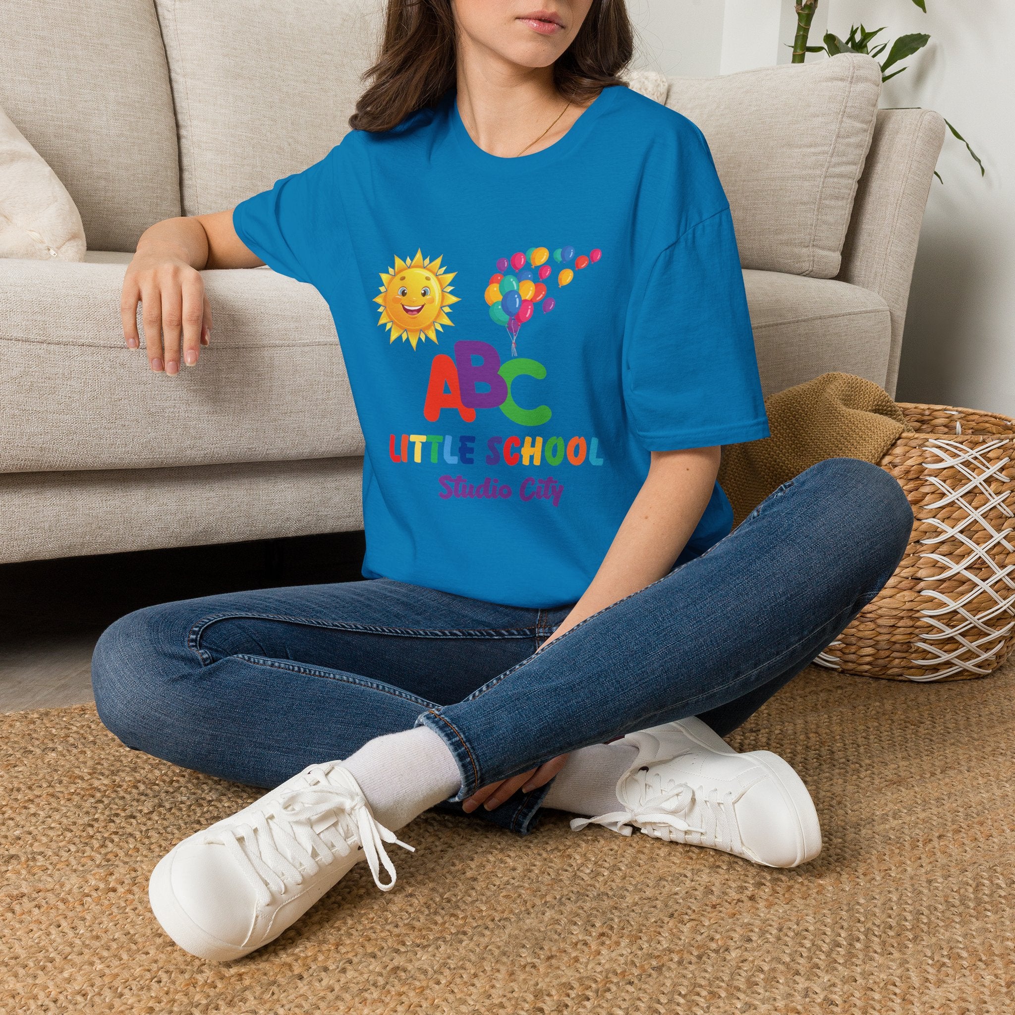 Kids ABC T-Shirt — Little School Sun & Balloons Preschool Tee