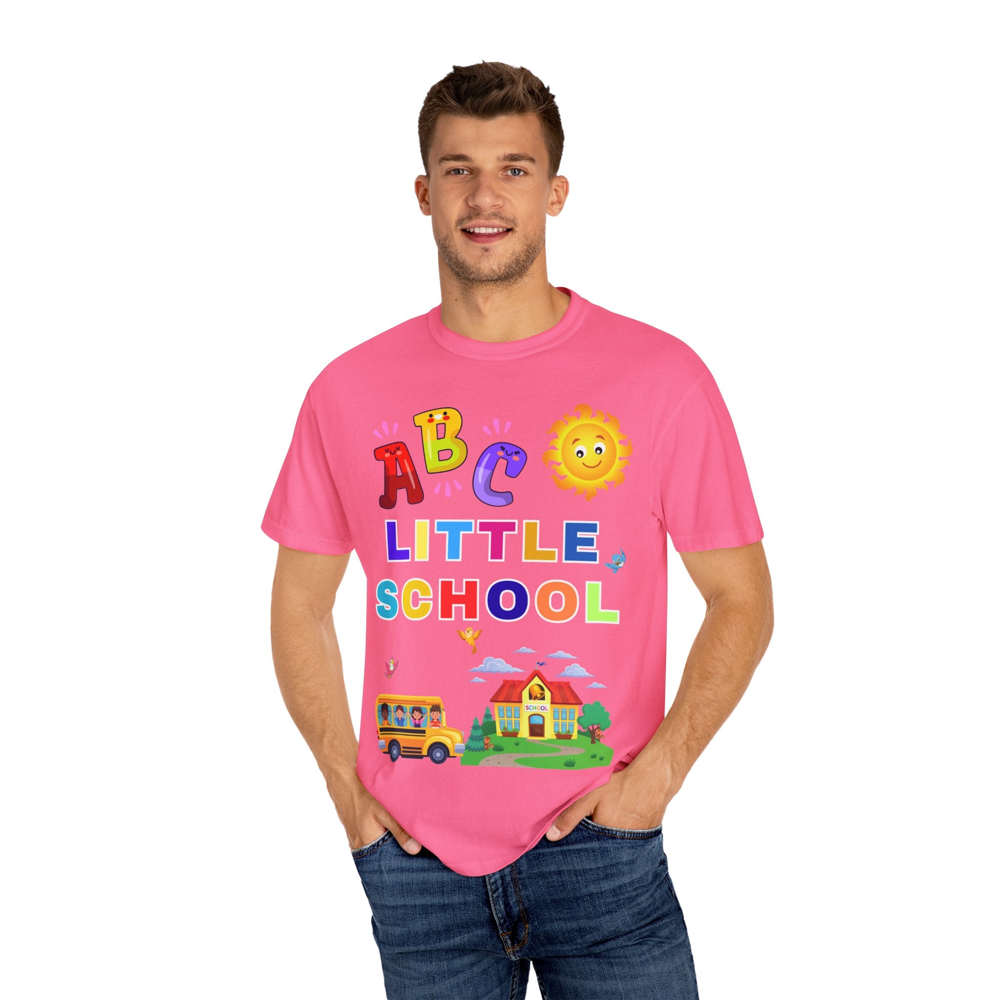 ABC Little School Unisex Garment-Dyed T-Shirt, Kids Learning Apparel, Back to School Shirt, Educational Gift, Fun Classroom Wear