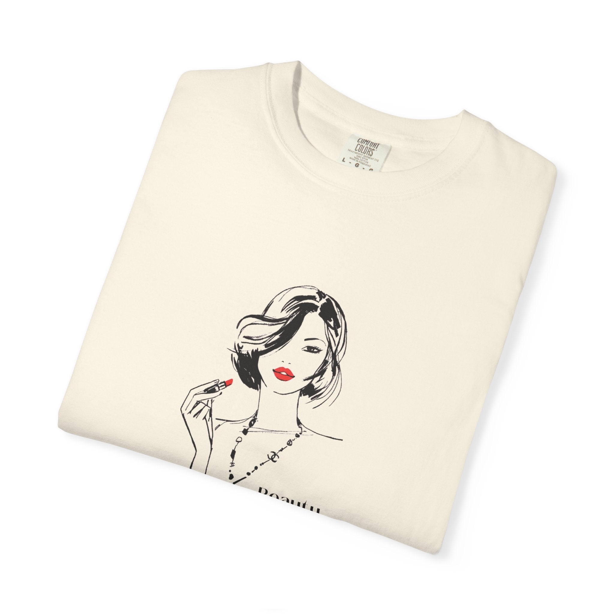Minimalist Fashion Illustration T-Shirt — 'Beauty Matters' Graphic Tee