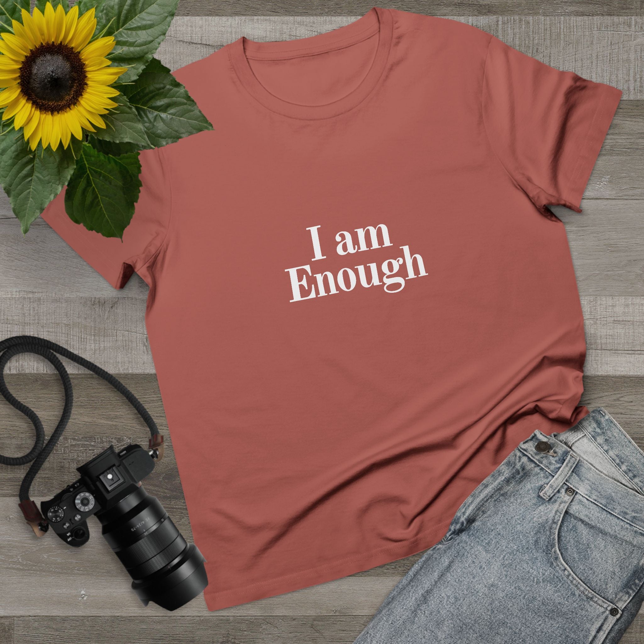 Women’s Tee — “I Am Enough” Minimalist Affirmation Shirt