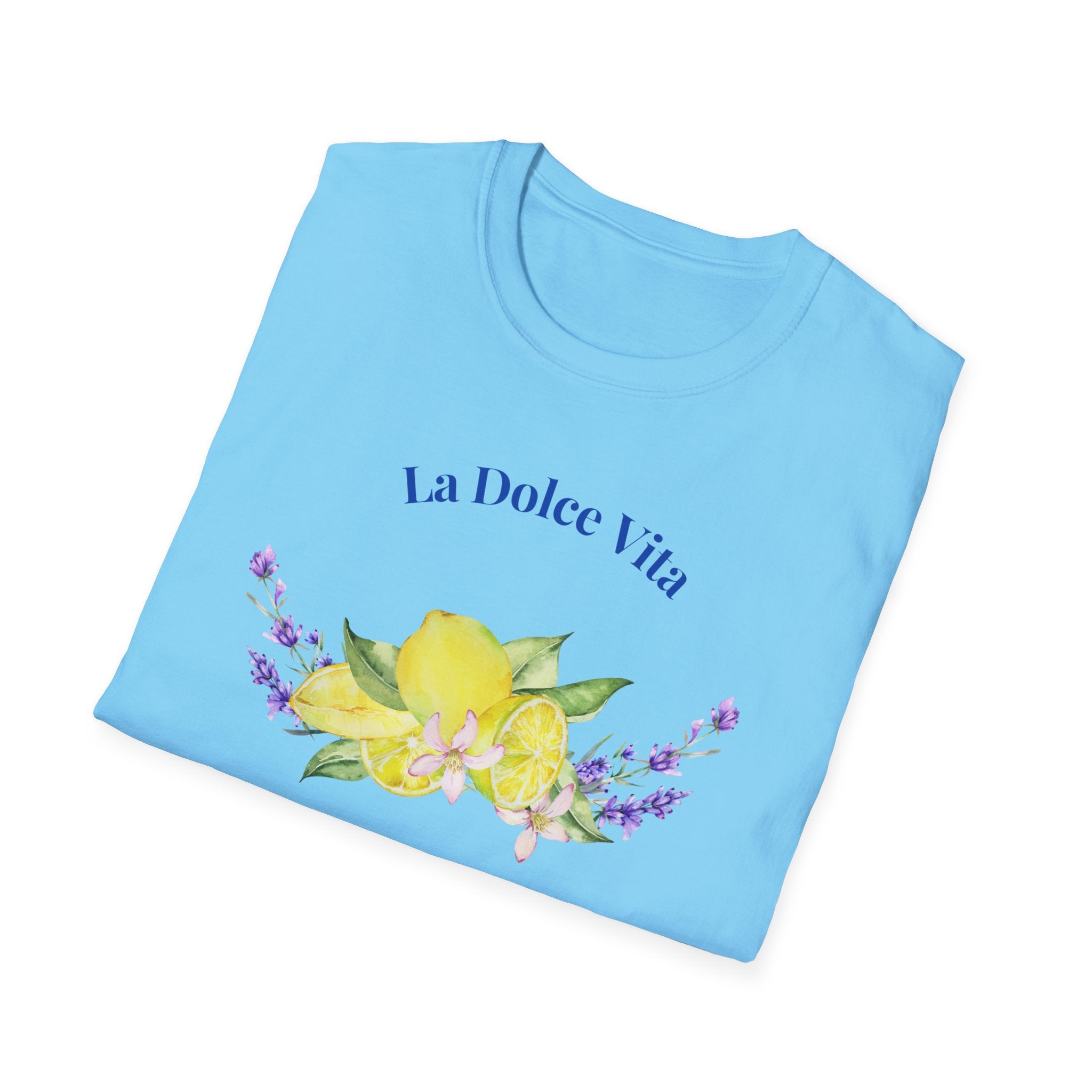 La Dolce Vita Graphic Tee | Floral Lemon & Lavender T-Shirt | Unisex Softstyle.