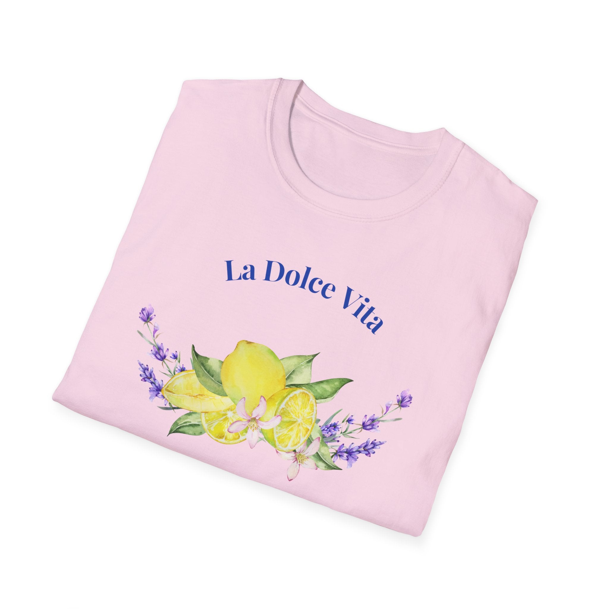 La Dolce Vita Graphic Tee | Floral Lemon & Lavender T-Shirt | Unisex Softstyle.