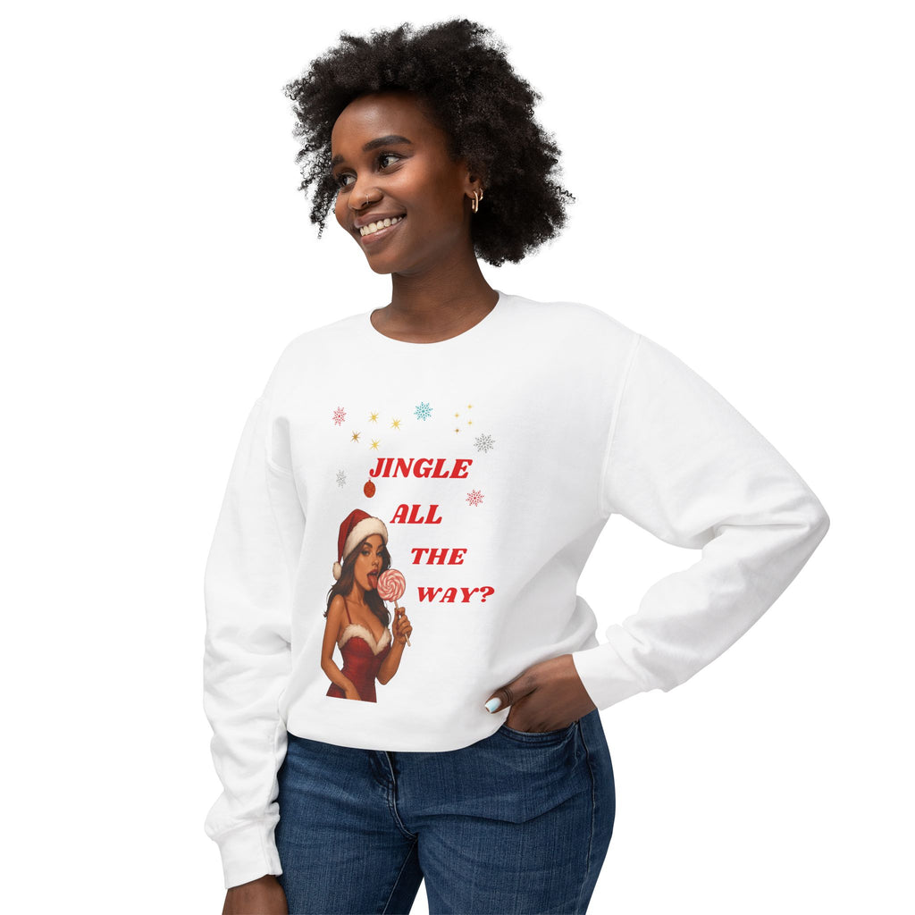Pinup Santa Girl Jingle All The Way Sweatshirt | Christmas Crewneck