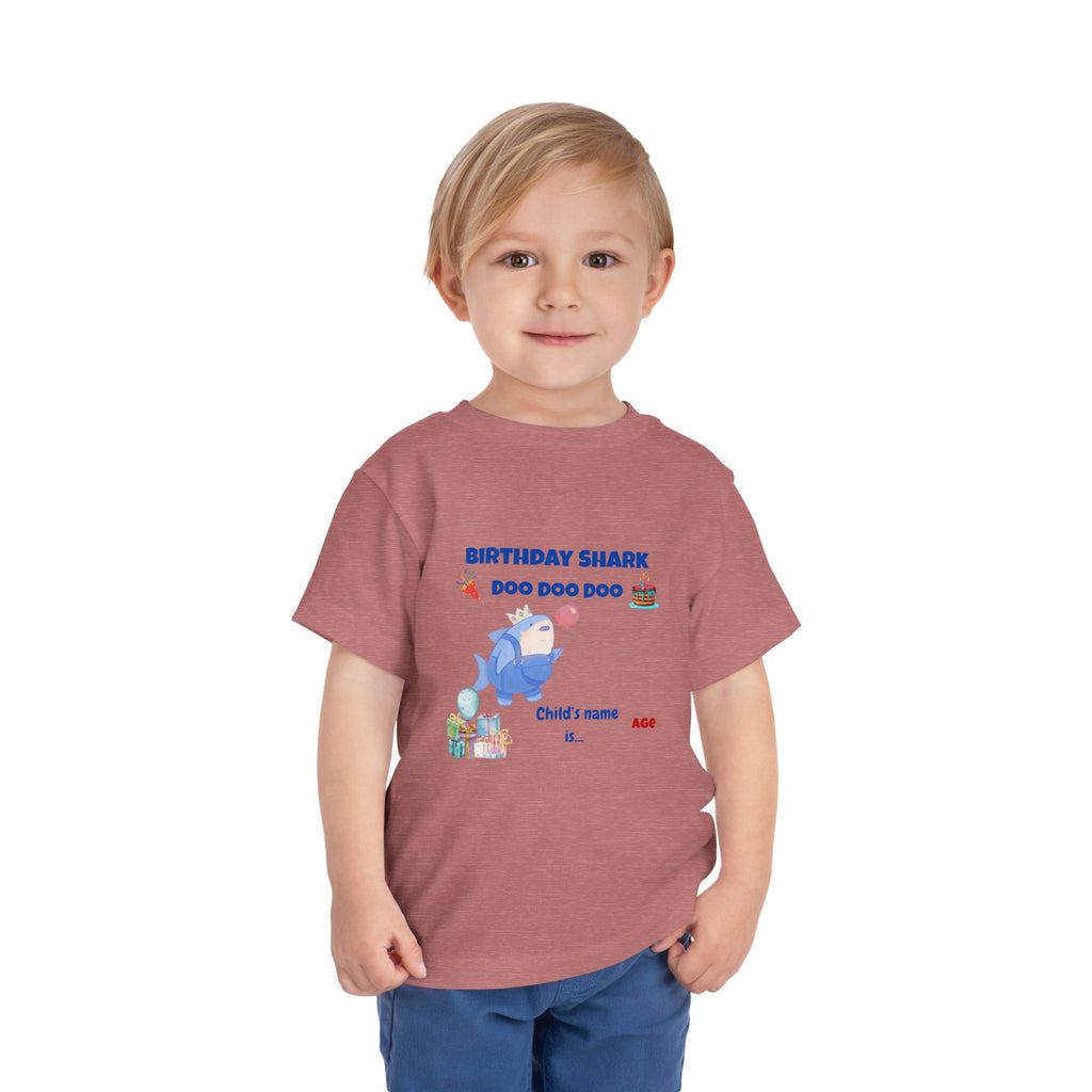 Personalized Birthday Shark TShirt for Kids  Custom Name and Age  Cute Ocean Theme Toddler Tee