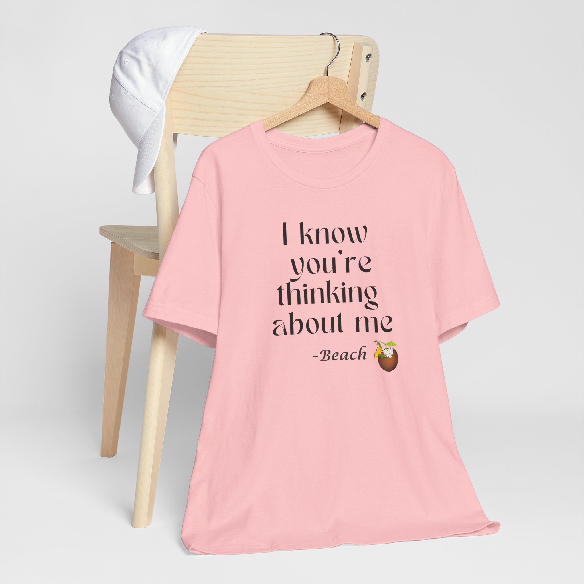 I know you're thinking about me Beach tee | Coconut drink graphic