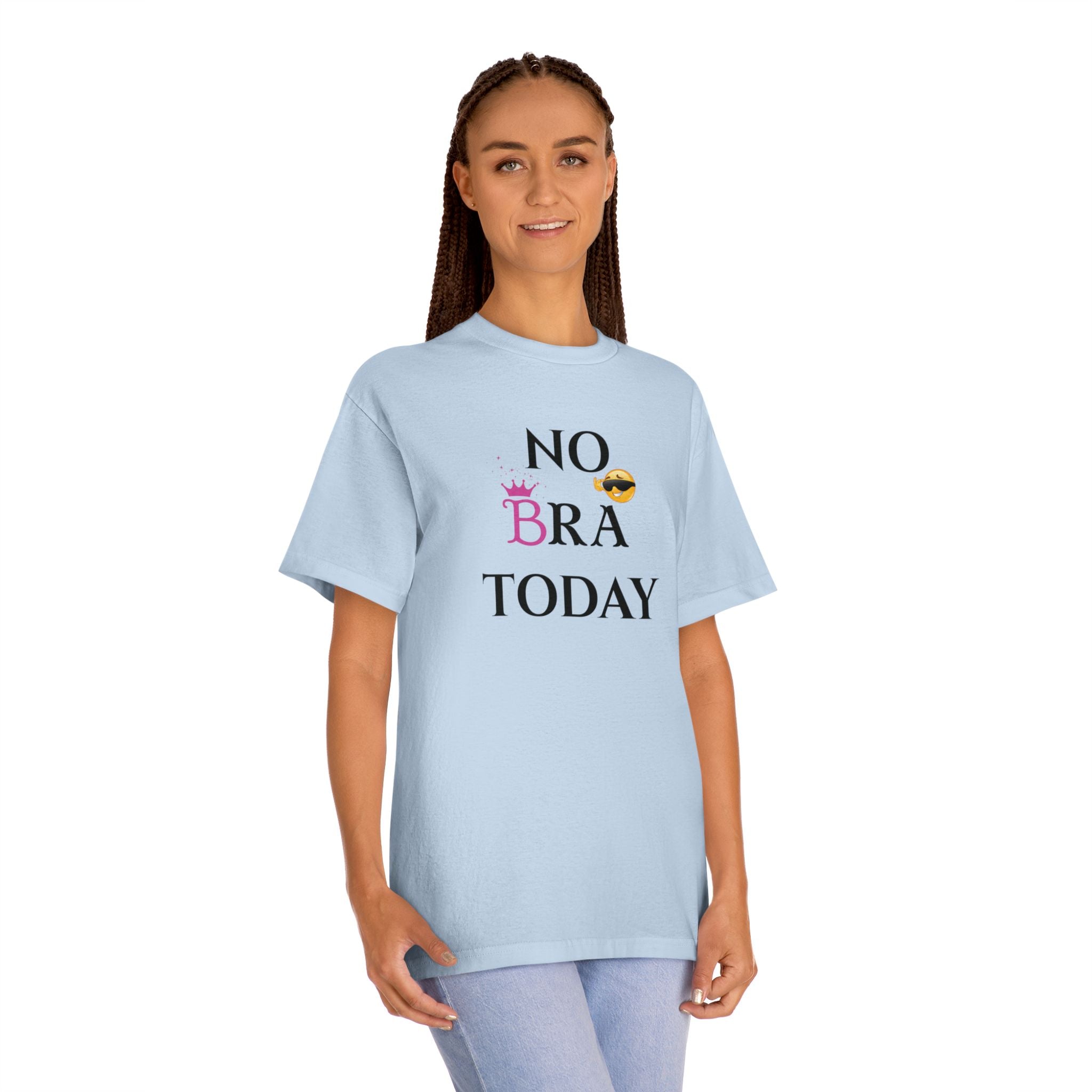 No Bra Today Unisex Classic Tee - Comfy T-Shirt for Relaxation, Casual Wear, Gifts, Self-Care, Fun Days