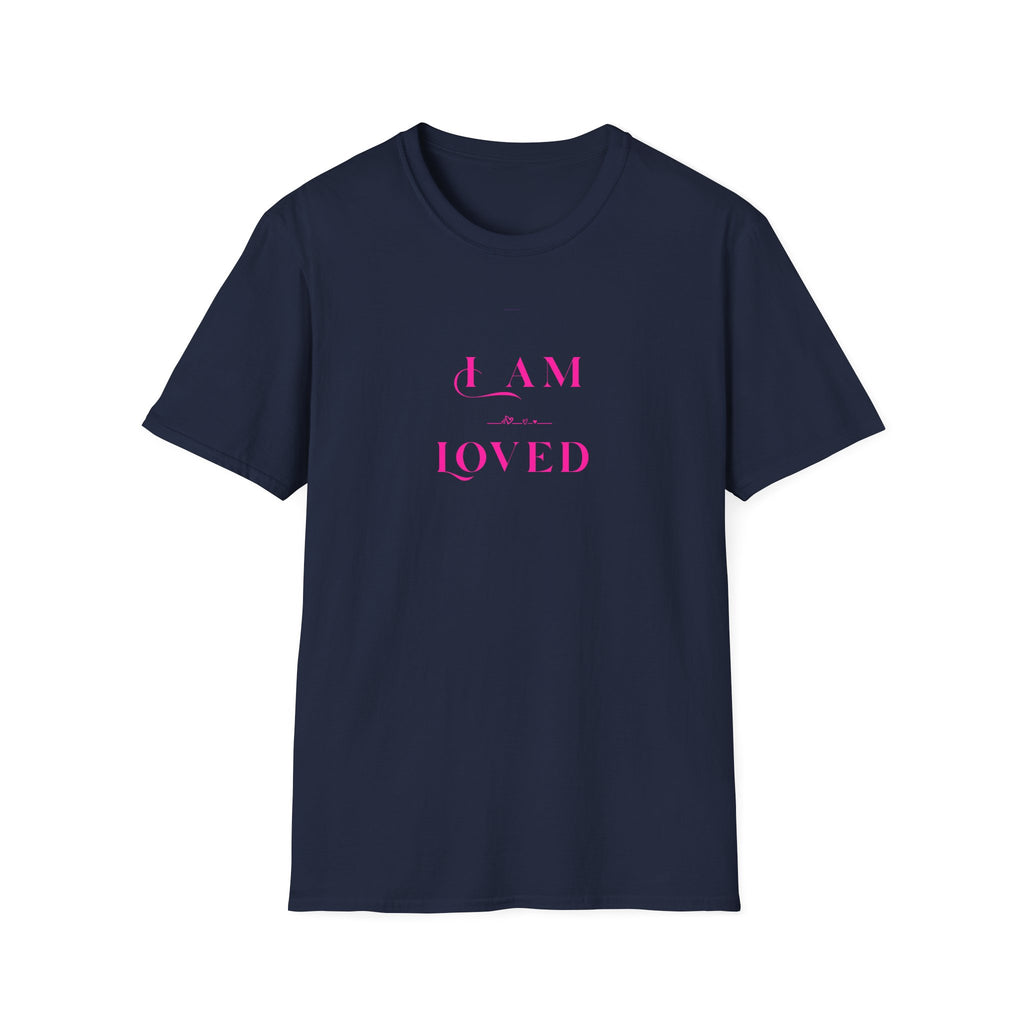 I Am Loved T‑Shirt — Pink Script Inspirational Tee