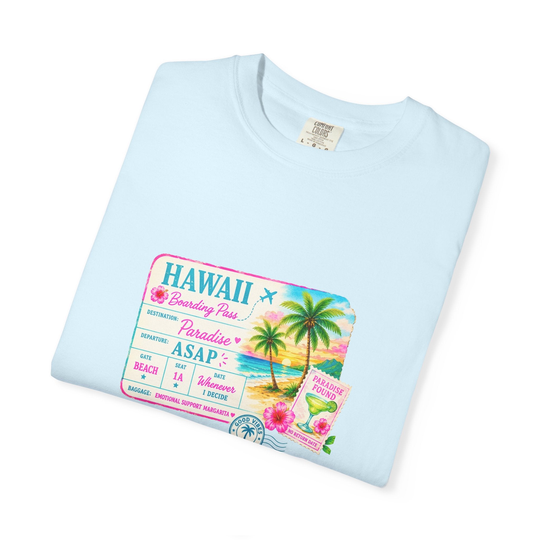 Hawaii Vacation Passport T-Shirt — Tropical Palm Retro Travel Tee