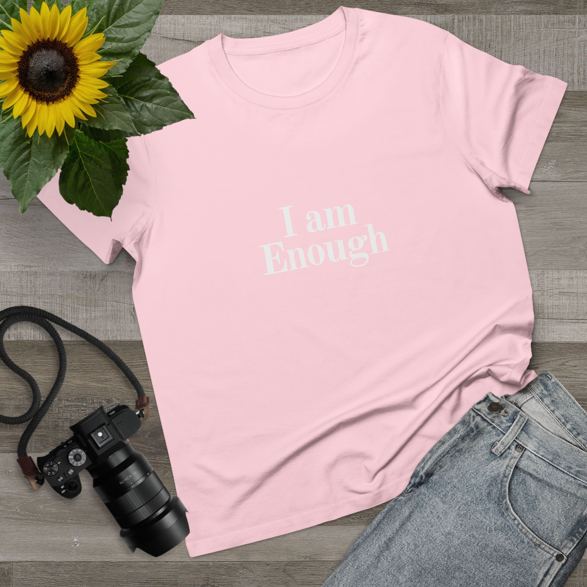 Women’s Tee — “I Am Enough” Minimalist Affirmation Shirt