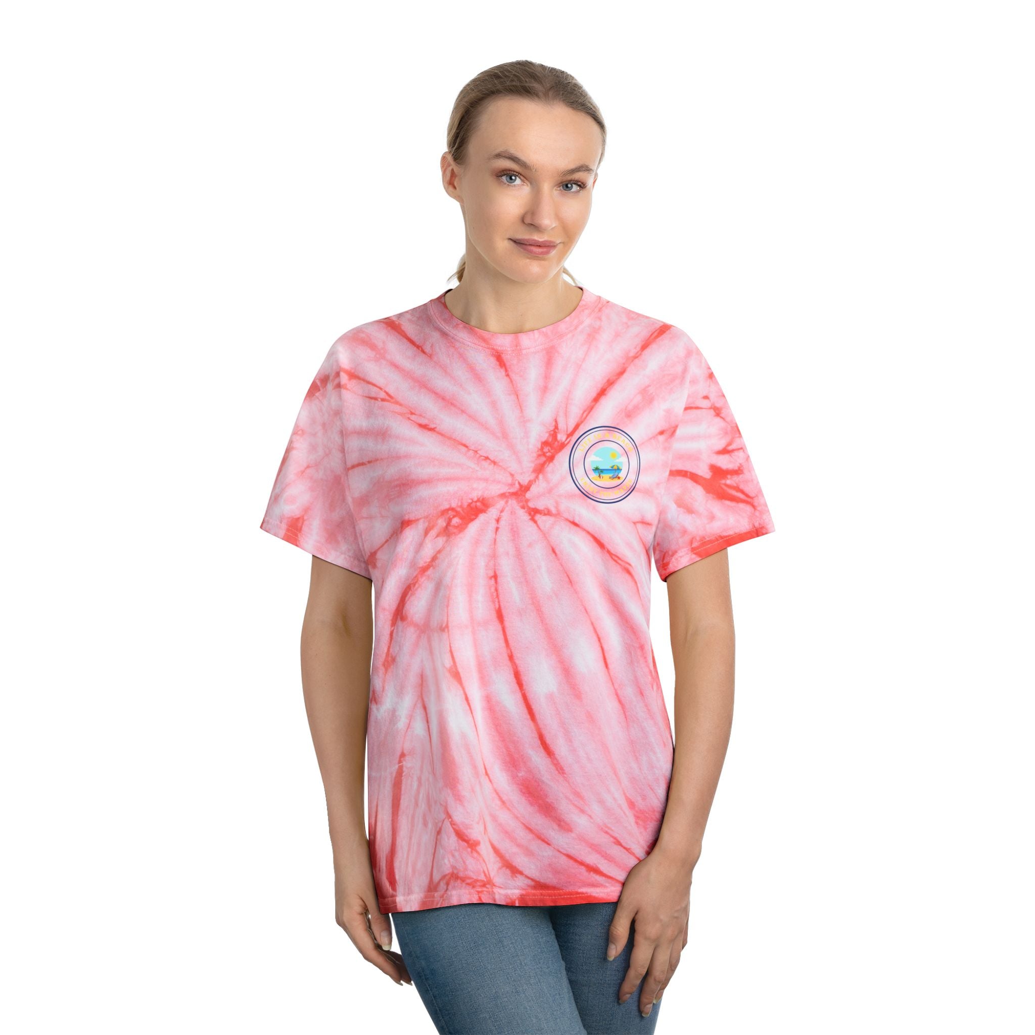 Hello Summer Tie-Dye Tee — Yellow Cyclone Graphic T-Shirt