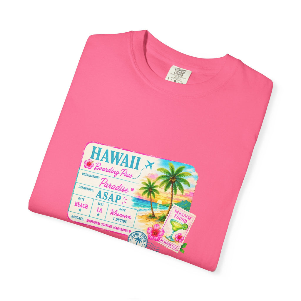 Hawaii Vacation Passport T-Shirt — Tropical Palm Retro Travel Tee