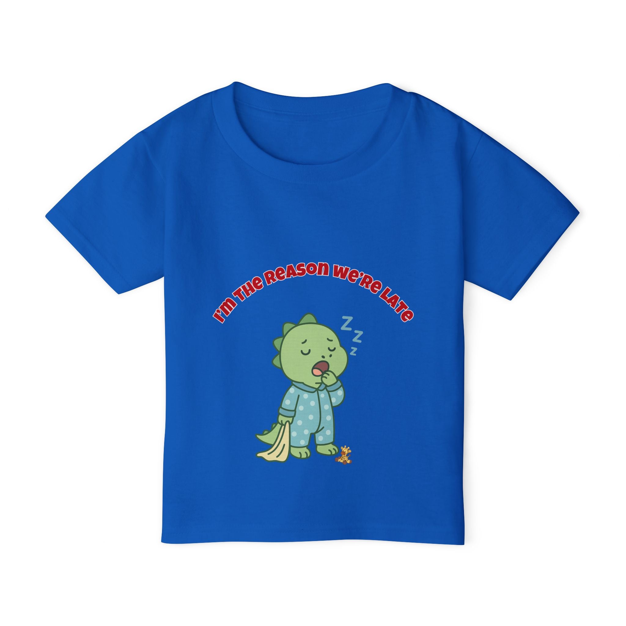 Im the Reason Were Late Cute Baby Dinosaur Toddler T Shirt Funny Sleepy Dino Kids Shirt Pajamas Theme