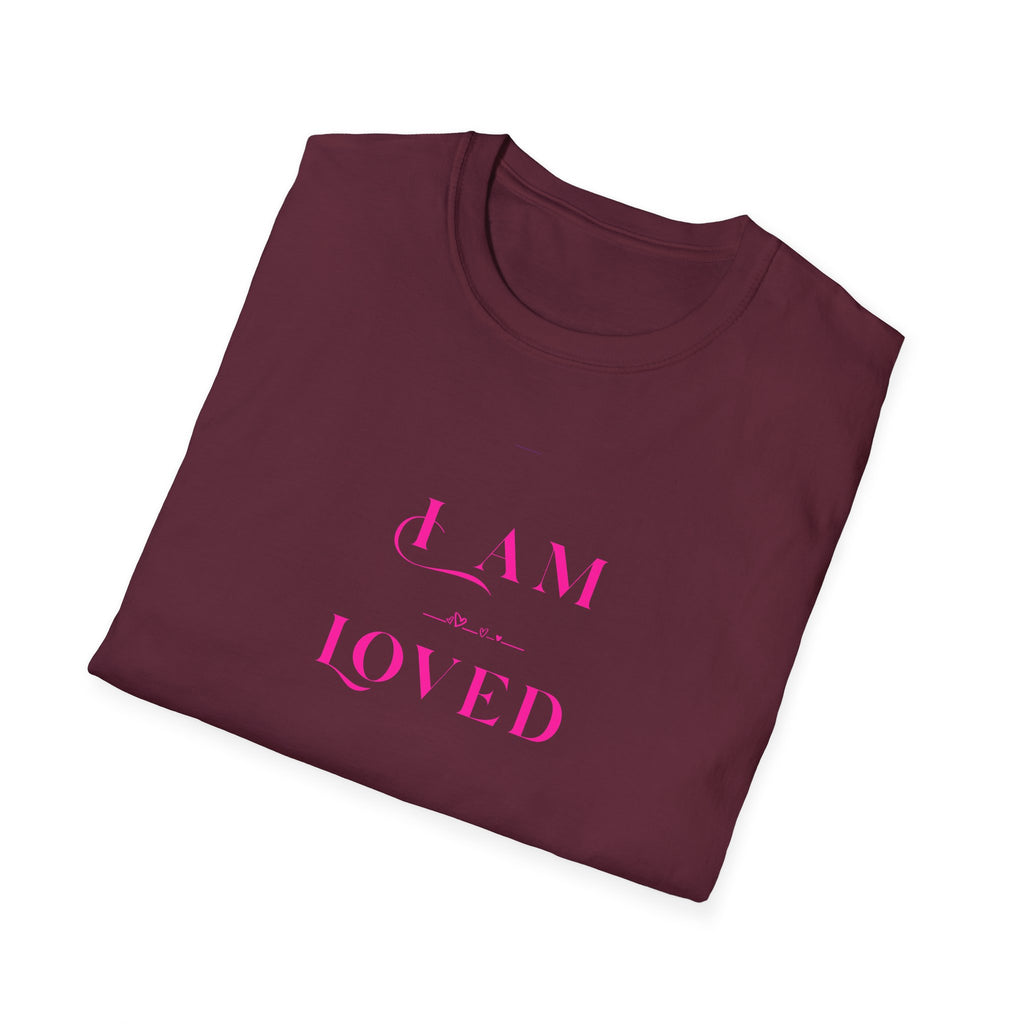 I Am Loved T‑Shirt — Pink Script Inspirational Tee