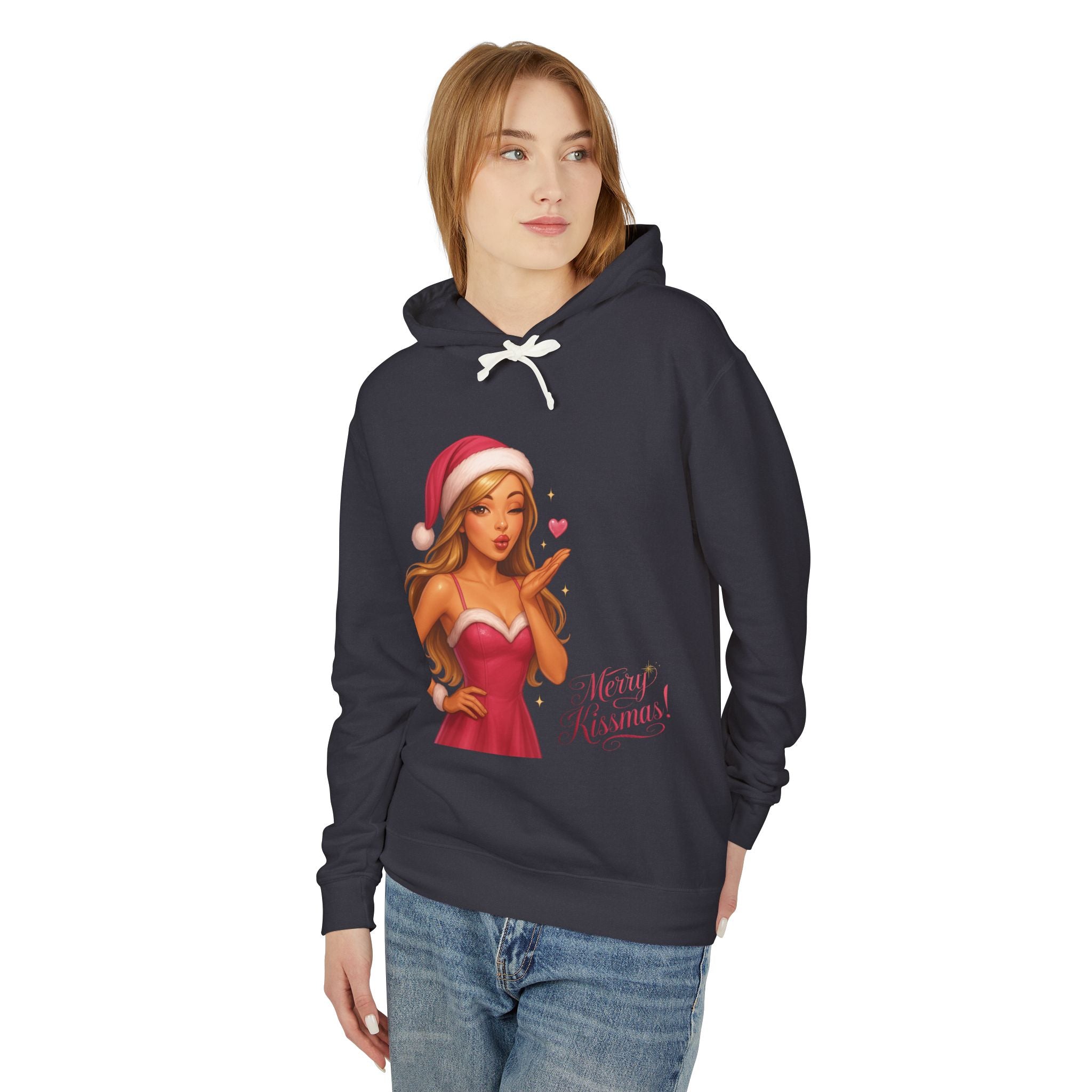 Pinup Santa Girl Christmas Hoodie | Merry Xmas Graphic Hoodie