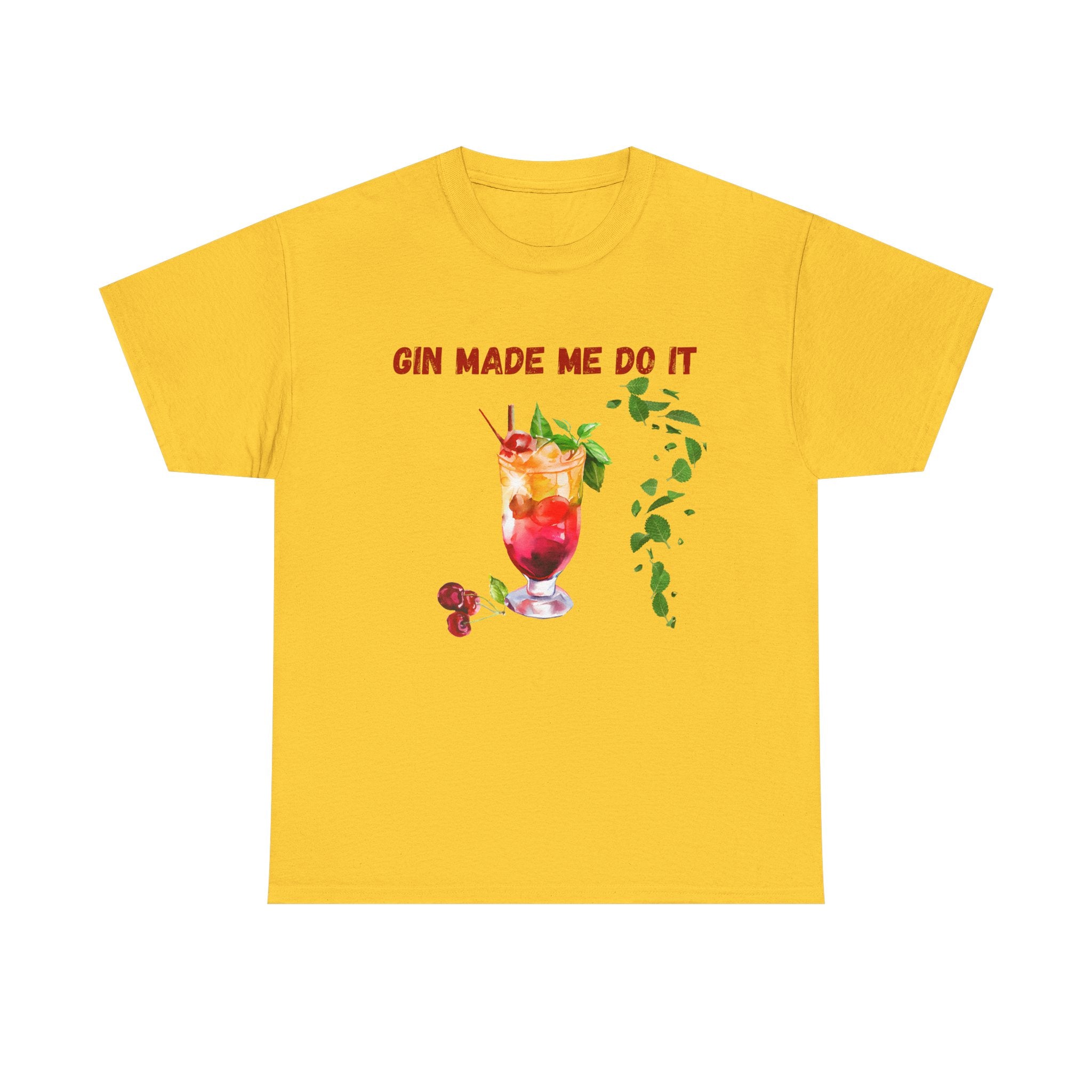 Funny Cocktail Shirt – “Gin Made Me Do It” | Unisex Graphic Tee | Summer Humor Gift