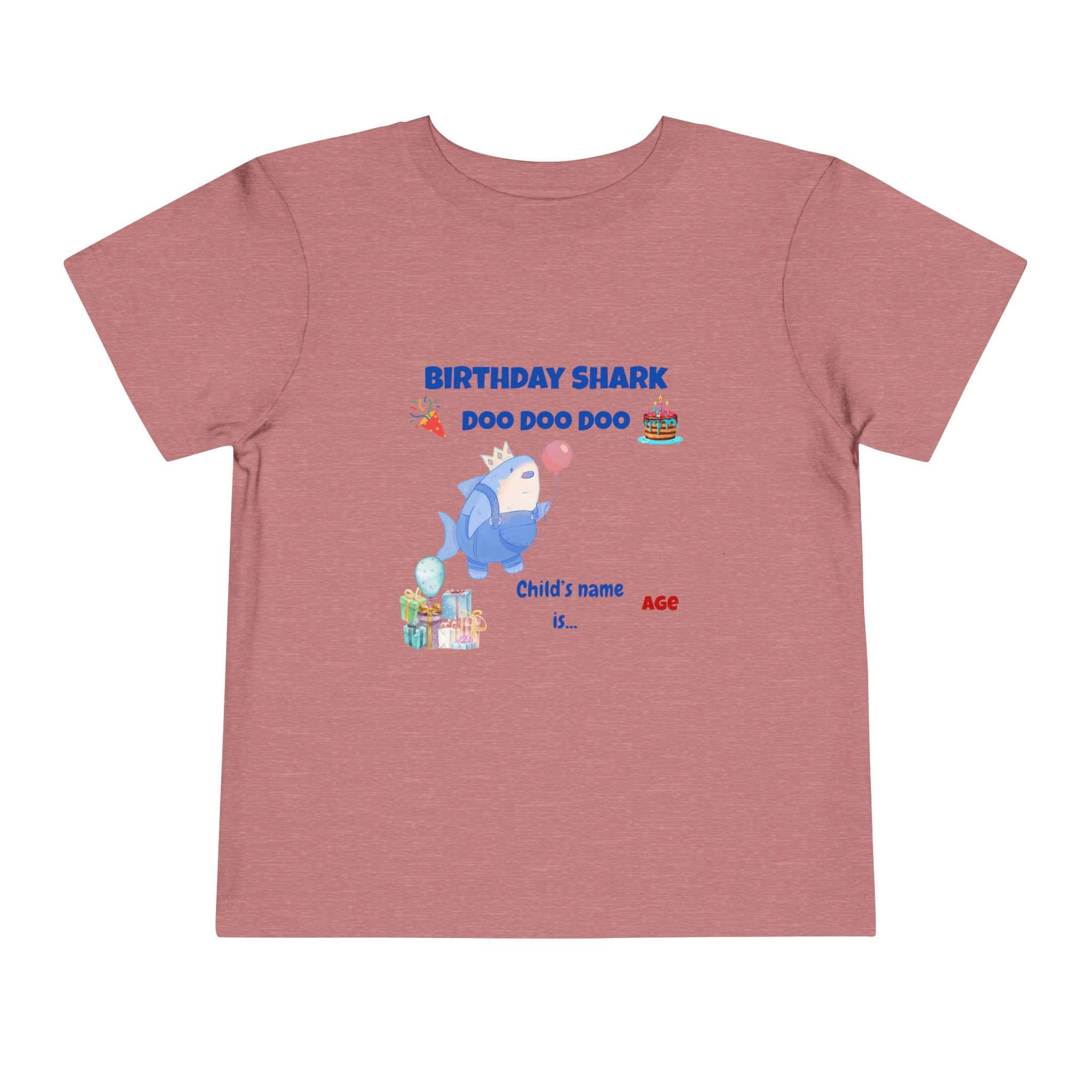 Personalized Birthday Shark TShirt for Kids  Custom Name and Age  Cute Ocean Theme Toddler Tee