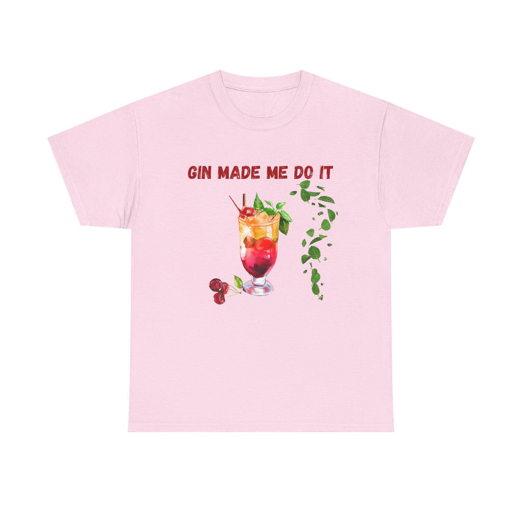 Funny Cocktail Shirt – “Gin Made Me Do It” | Unisex Graphic Tee | Summer Humor Gift