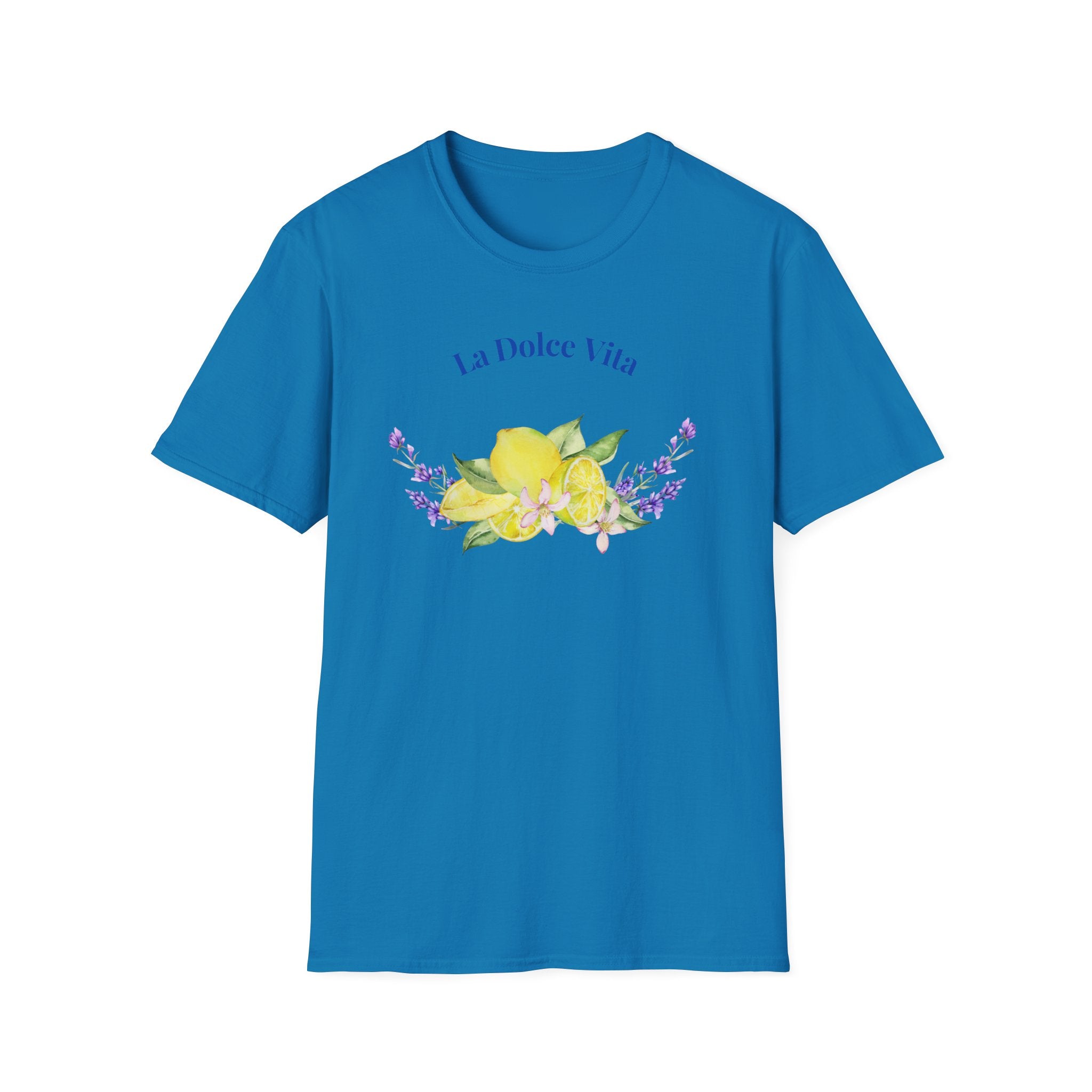 La Dolce Vita Graphic Tee | Floral Lemon & Lavender T-Shirt | Unisex Softstyle.