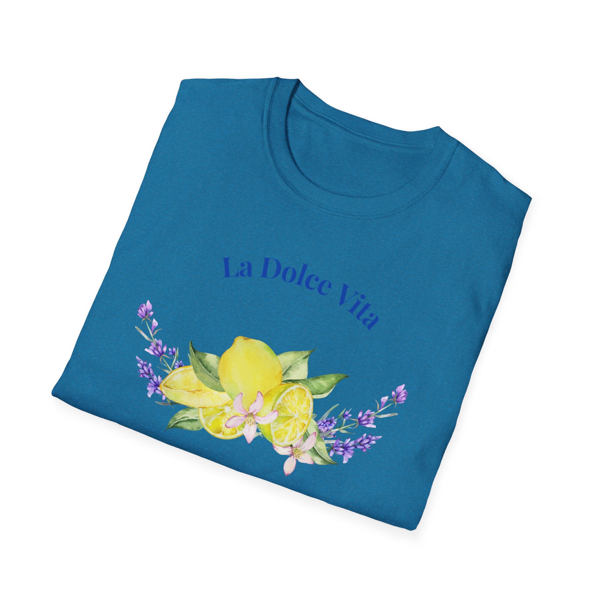 La Dolce Vita Graphic Tee | Floral Lemon & Lavender T-Shirt | Unisex Softstyle.
