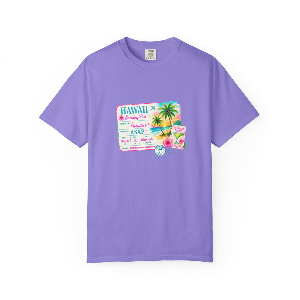 Hawaii Vacation Passport T-Shirt — Tropical Palm Retro Travel Tee